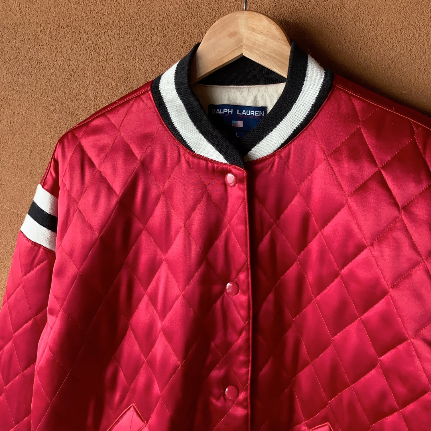 90's POLO SPORT by RALPH LAUREN キルティングサテンスタジャン USA製