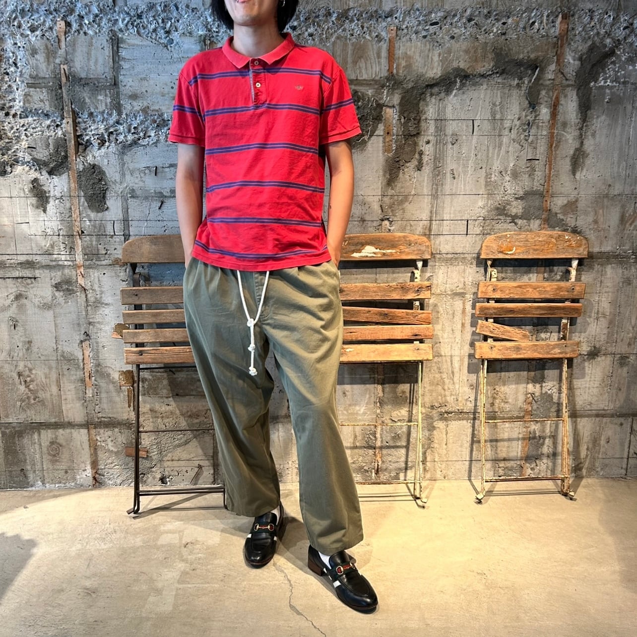 USED ITEM】 ポロラルフローレンウエストゴムリメイクチノ( OLIVE