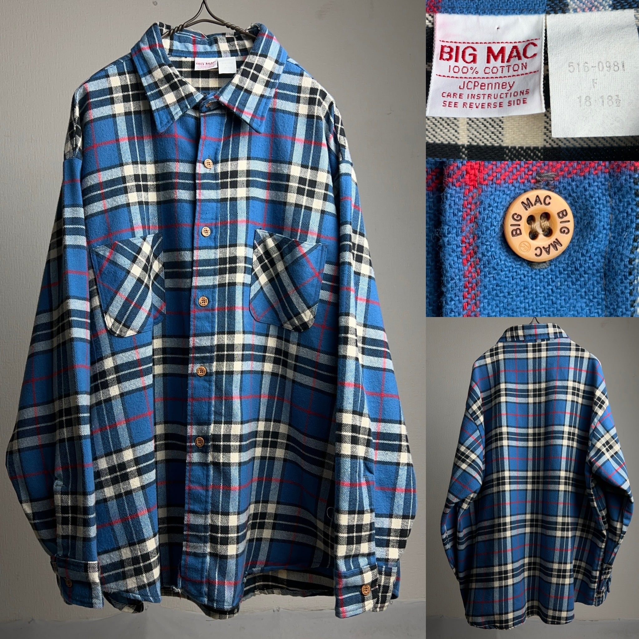 70's BIG MAC Heavy Flannel Shirt 18-18 1/2 70年代 ビッグマック