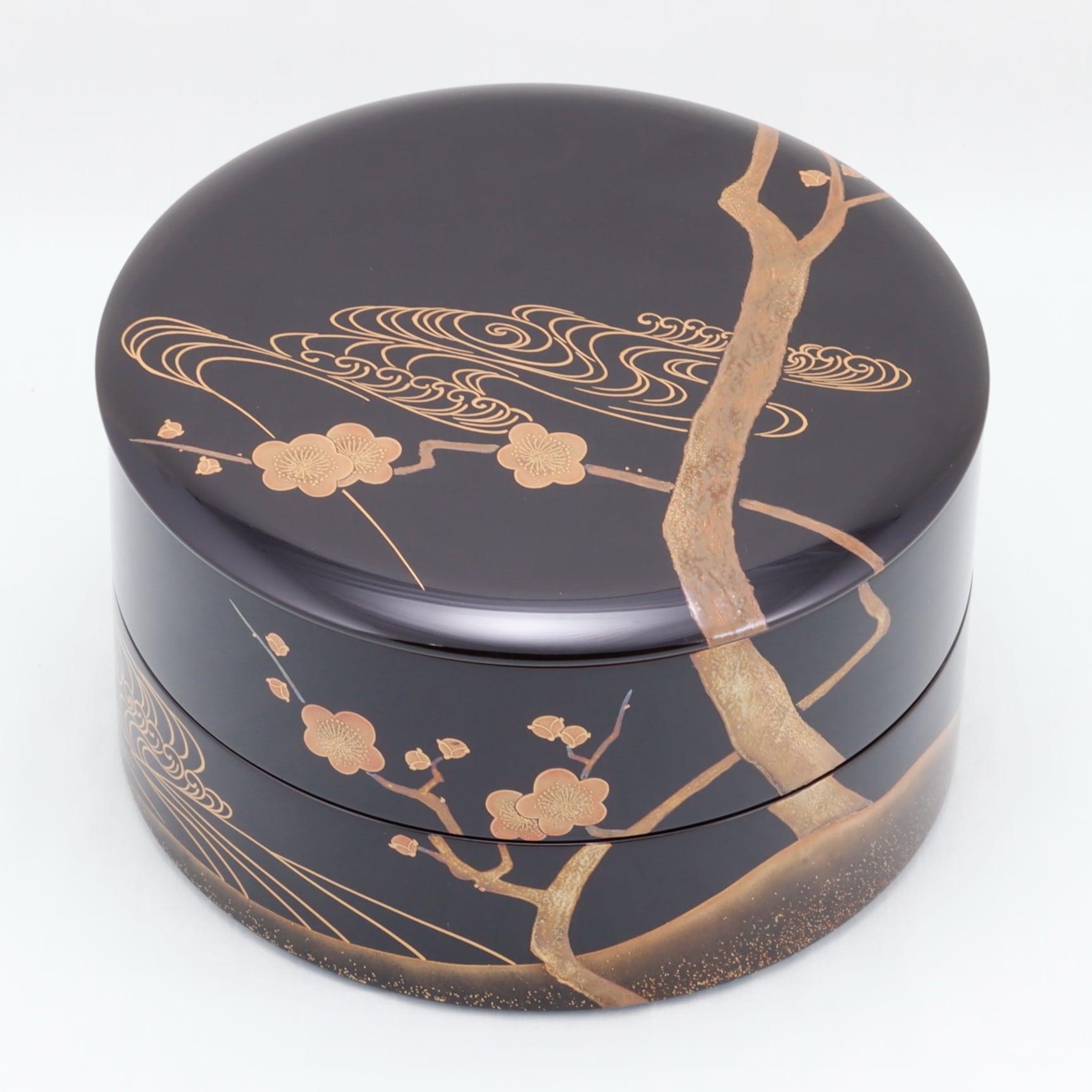 510 輪島塗 丸二段重／黒塗／梅蒔絵 | 輪島塗 加藤漆器店 公式