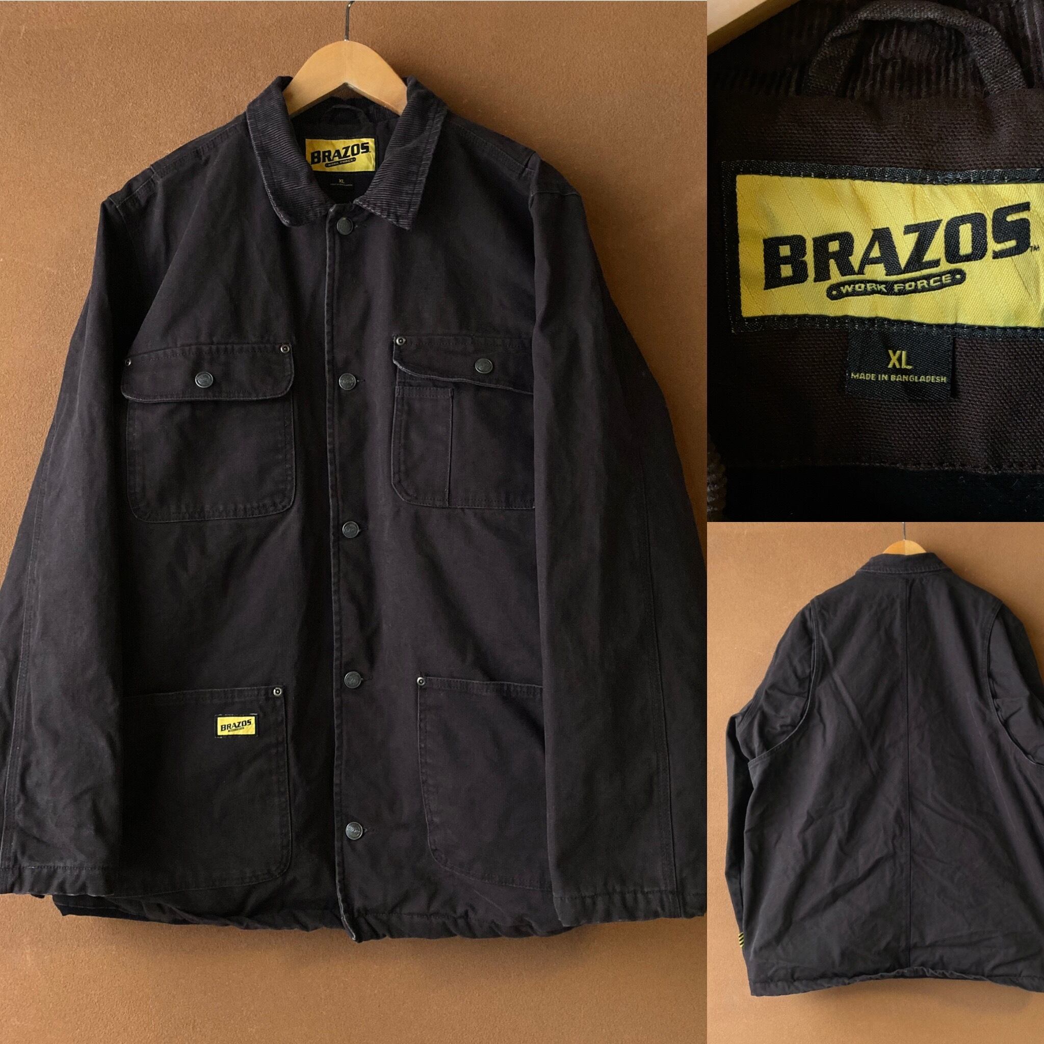 BRAZOS ダックカバーオール 襟コーデュロイ ダークブラウン SIZE XL