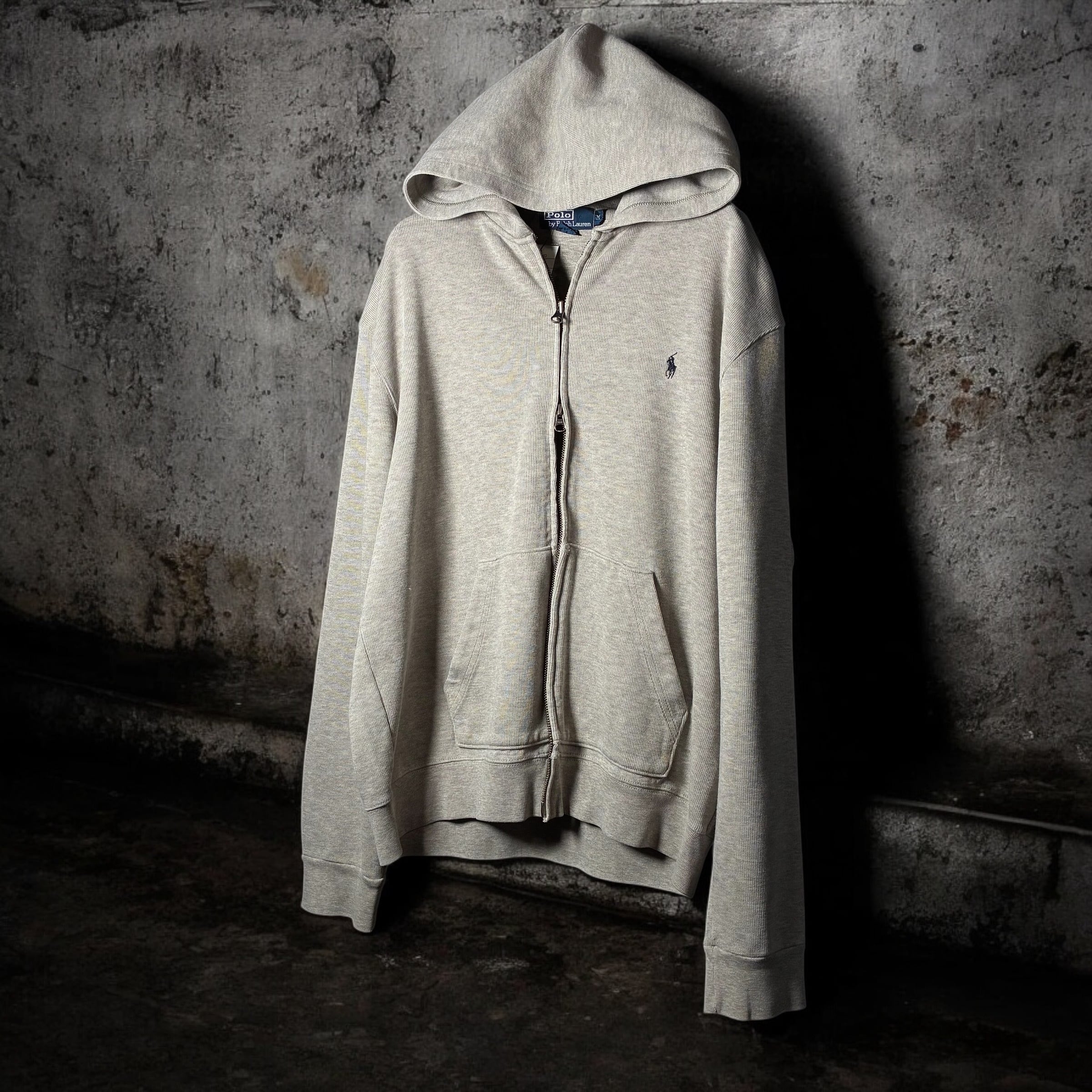 90s POLO RALPH LAUREN ダブルジップパーカー グレー M | 古着屋 the moon