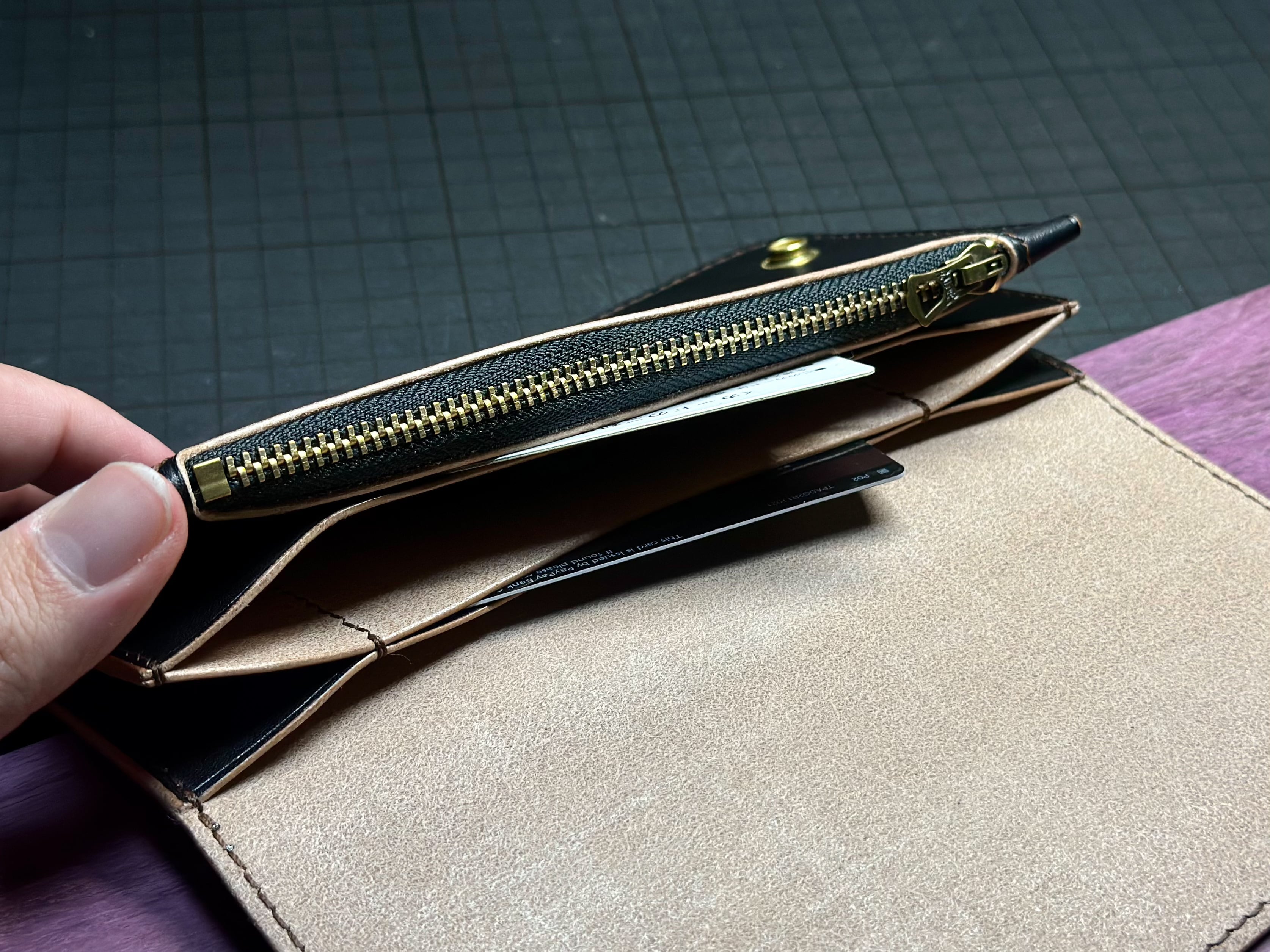トラッカーウォレット TW-01 茶芯黒 | leather works bub