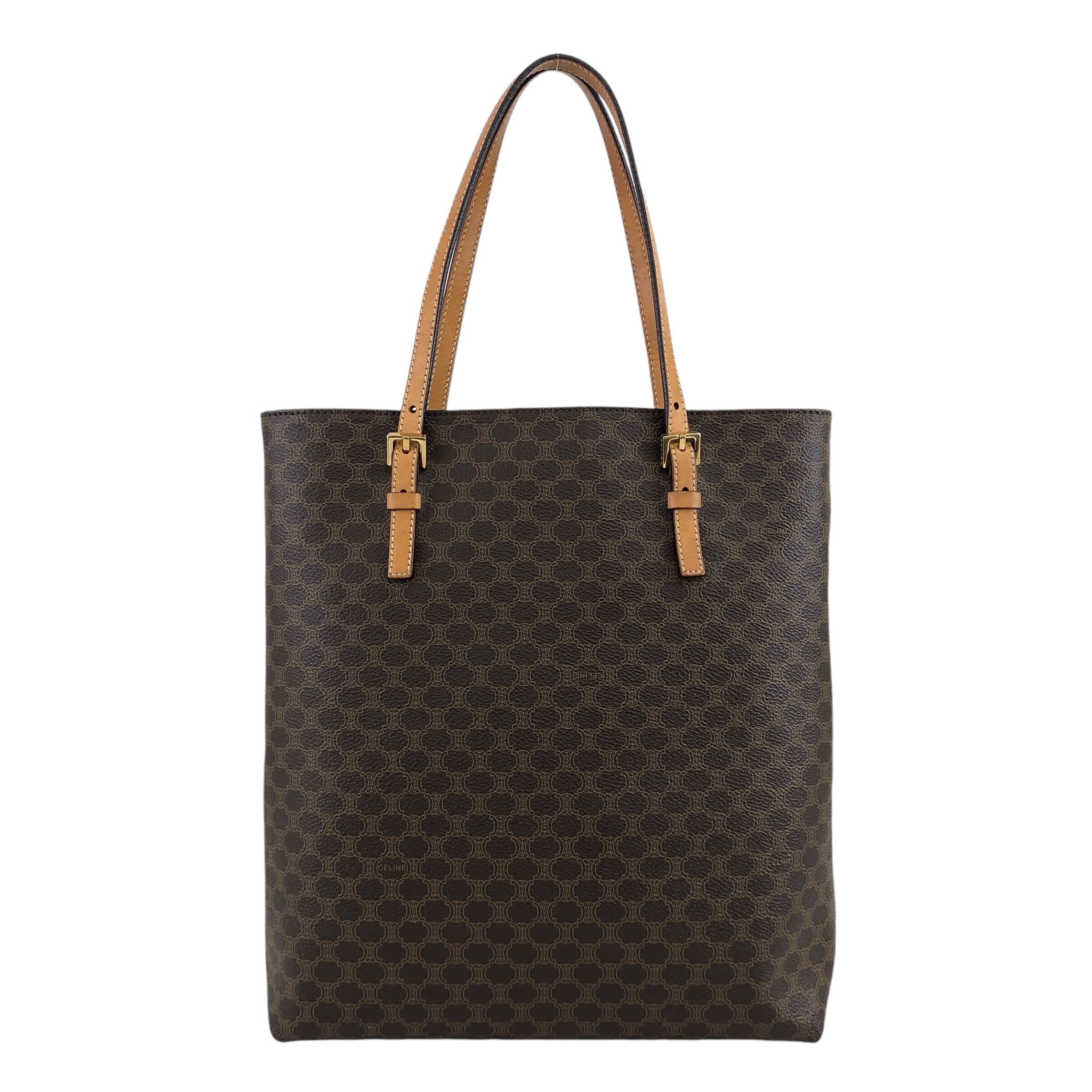 CELINE セリーヌ マカダム トートバッグ ブラウン PVCレザー vintage