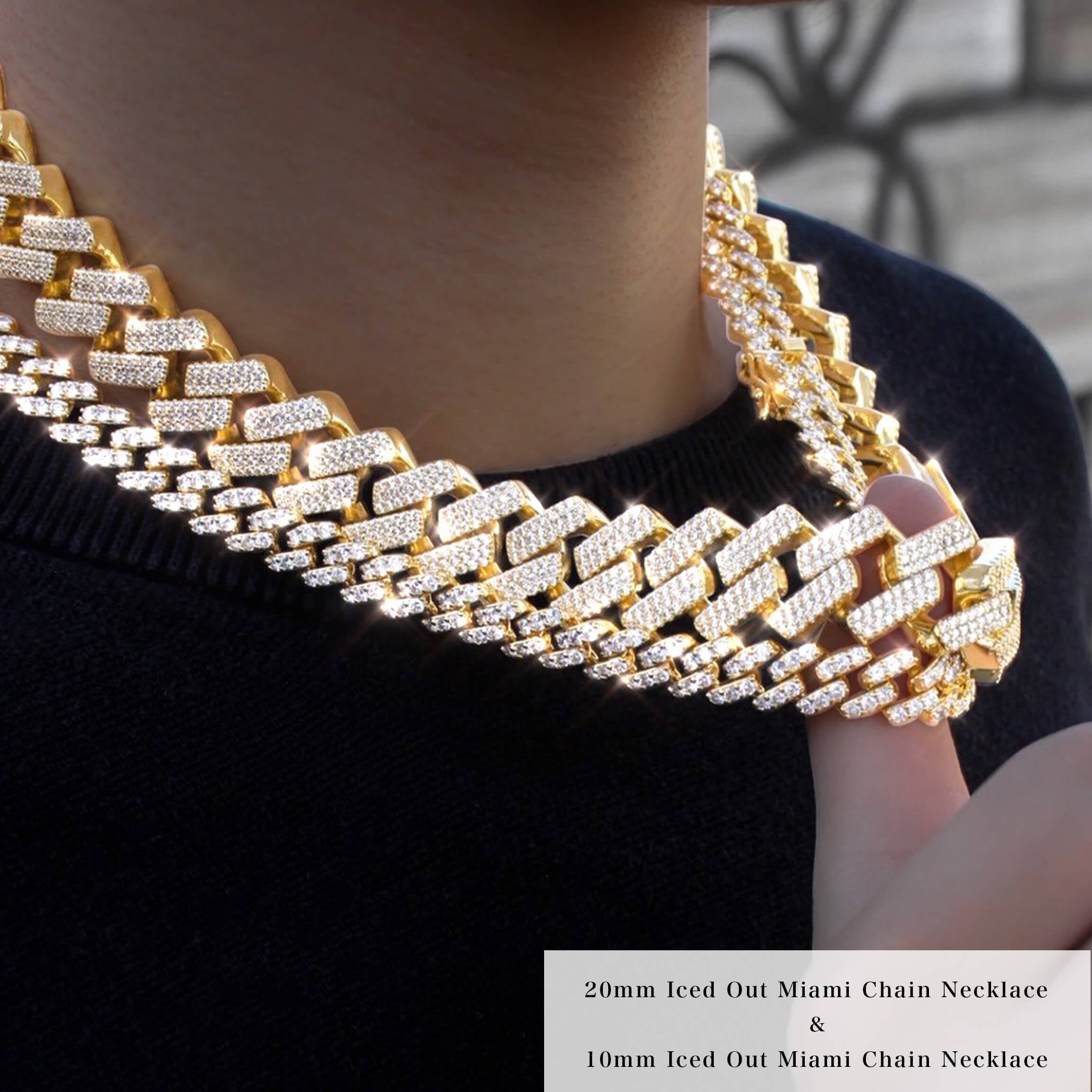 20mm Iced Out Miami Chain Necklace MN1-17 | MALIARE