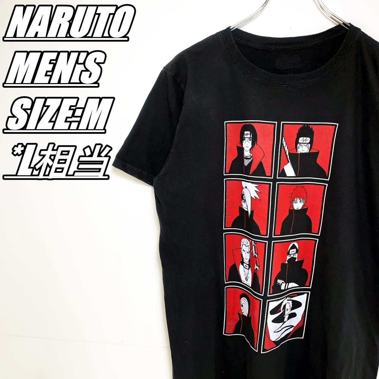 US古着】NARUTO ナルト 暁 プリントTシャツ メンズ サイズ表記M L相当