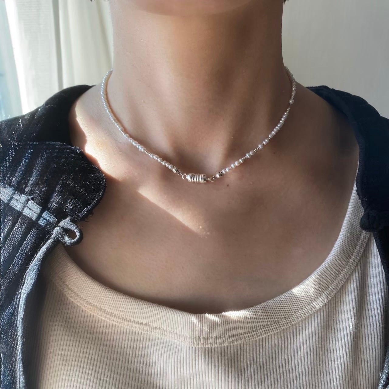 2way］fab pearl necklace（淡水パール カレンシルバー オケージョン