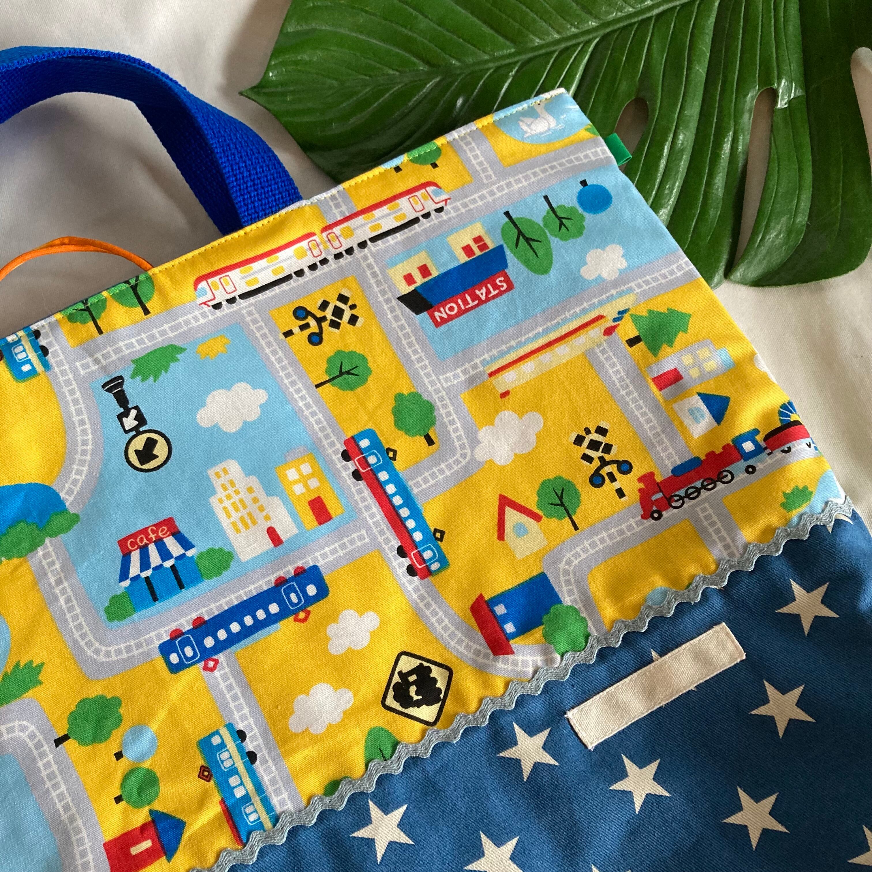 床につかない！！入園入学レッスンバッグ手提げ絵本袋リバーシブル☆63