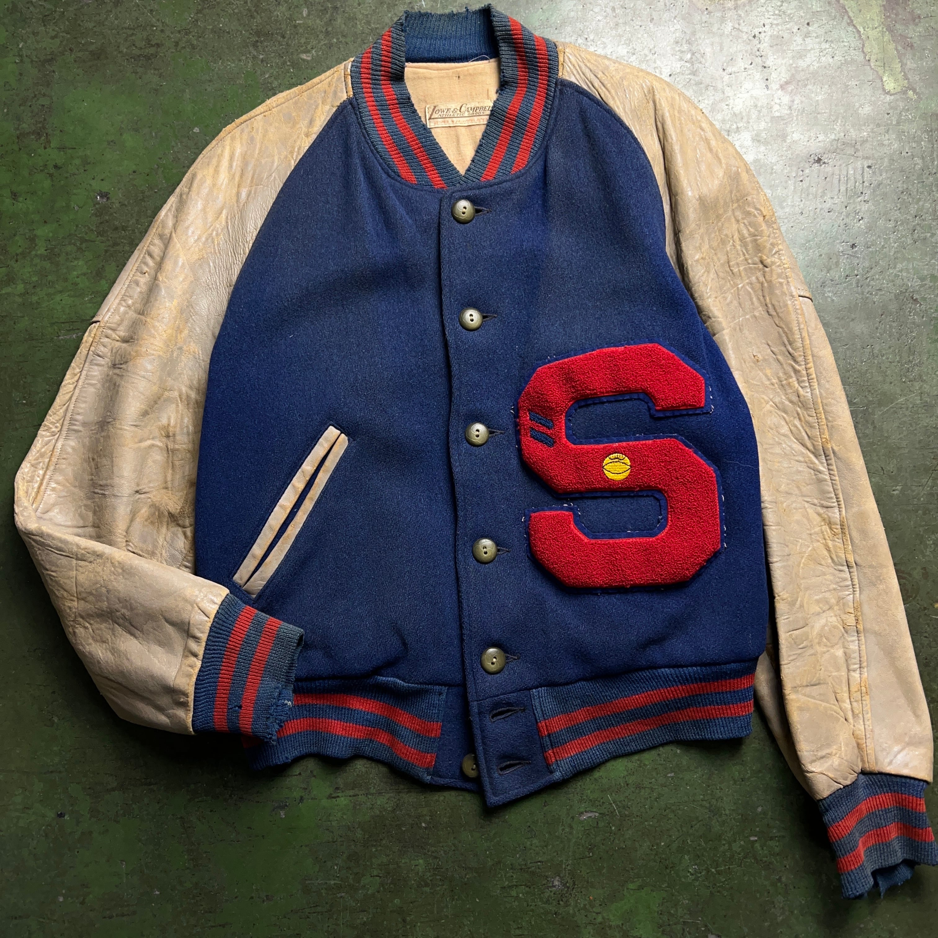 40's LOWE&CAMPBELL Button Stadium Jacket 40年代 ローアンド