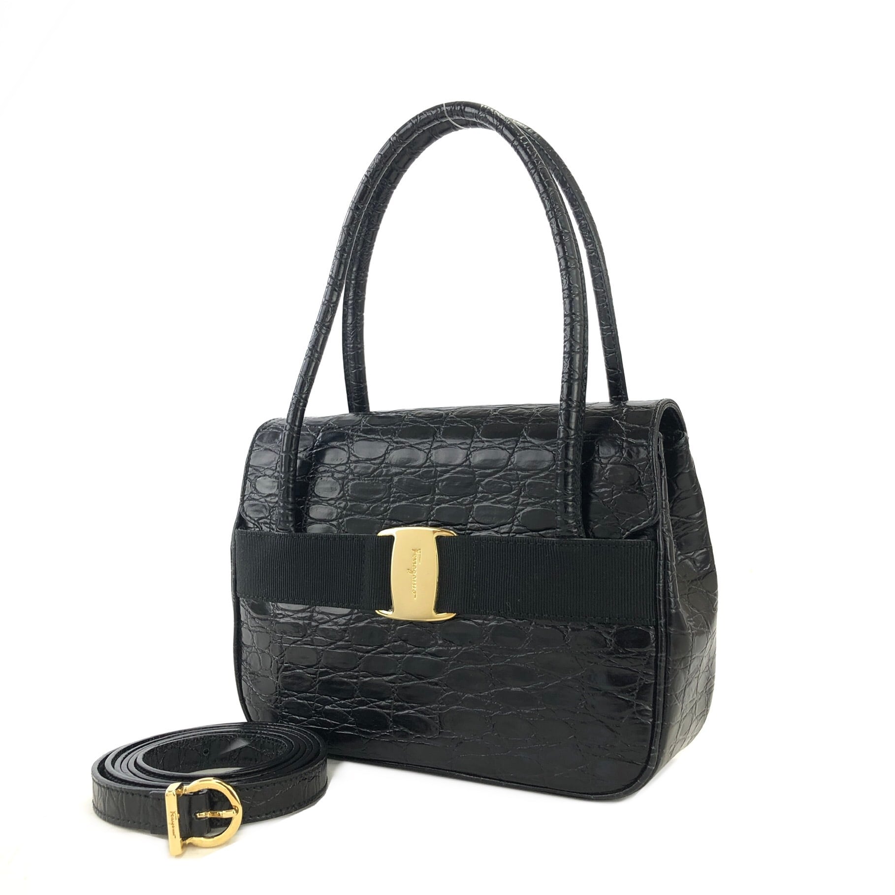 Salvatore Ferragamo サルヴァトーレ フェラガモ ヴァラリボン クロコ