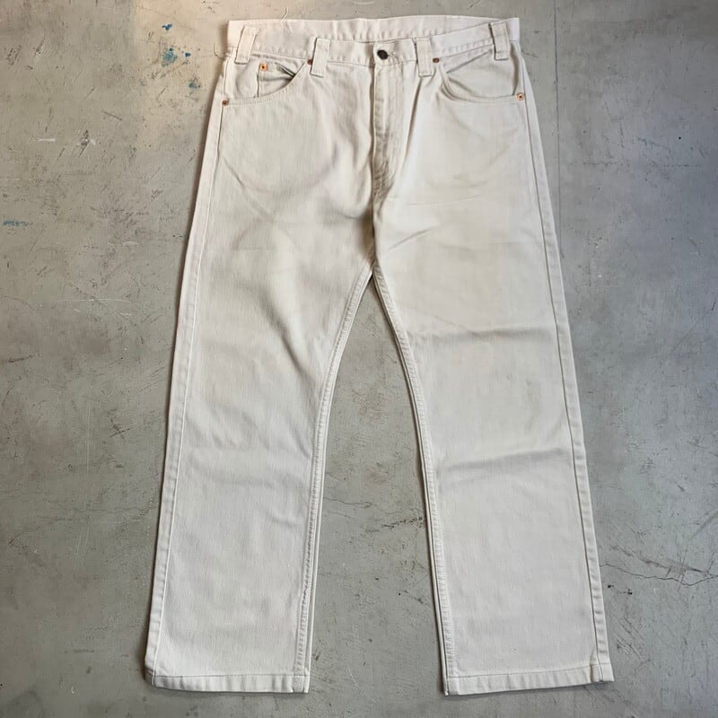 70's LEVI'S リーバイス 519 ピケパンツ Big E 白タブ 生成り オフ