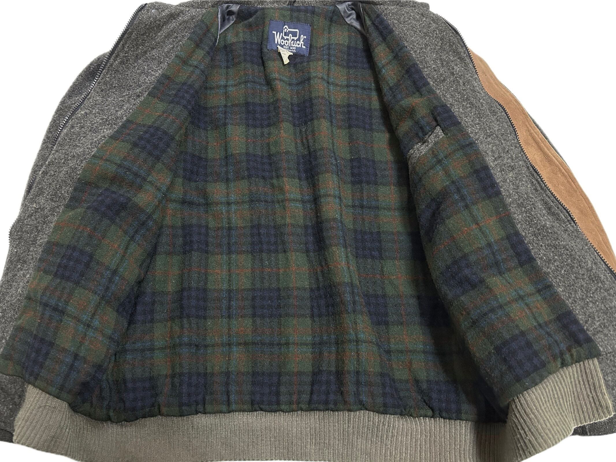 80s Woolrich ウールリッチ ウール ハリントンジャケット 【L】MADE