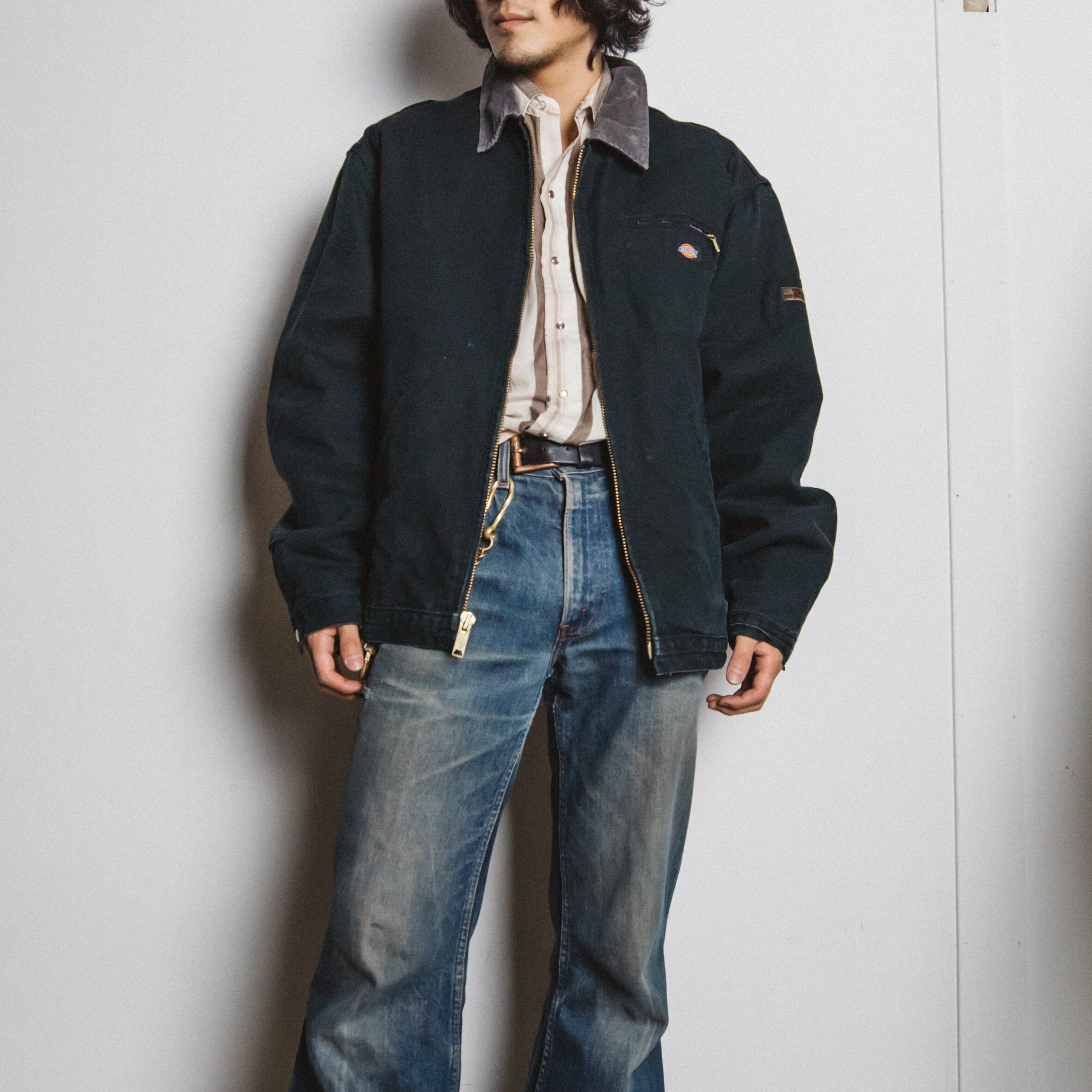 Dickies ダックジャケット 襟コーデュロイ ブラック【1113A02