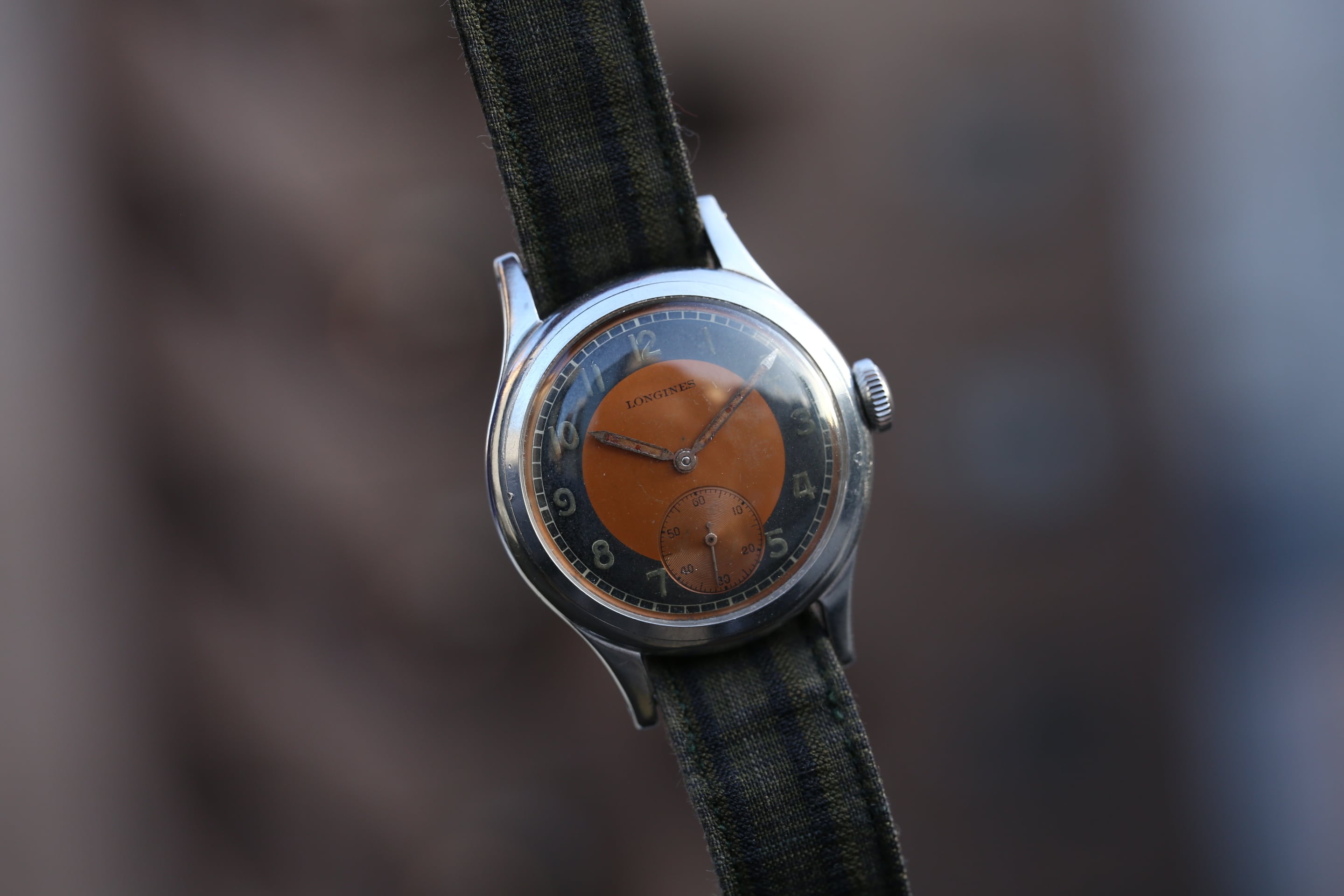 LONGINES】 1940's ロンジン ミリタリースタイル ブルズアイ ”オレンジ