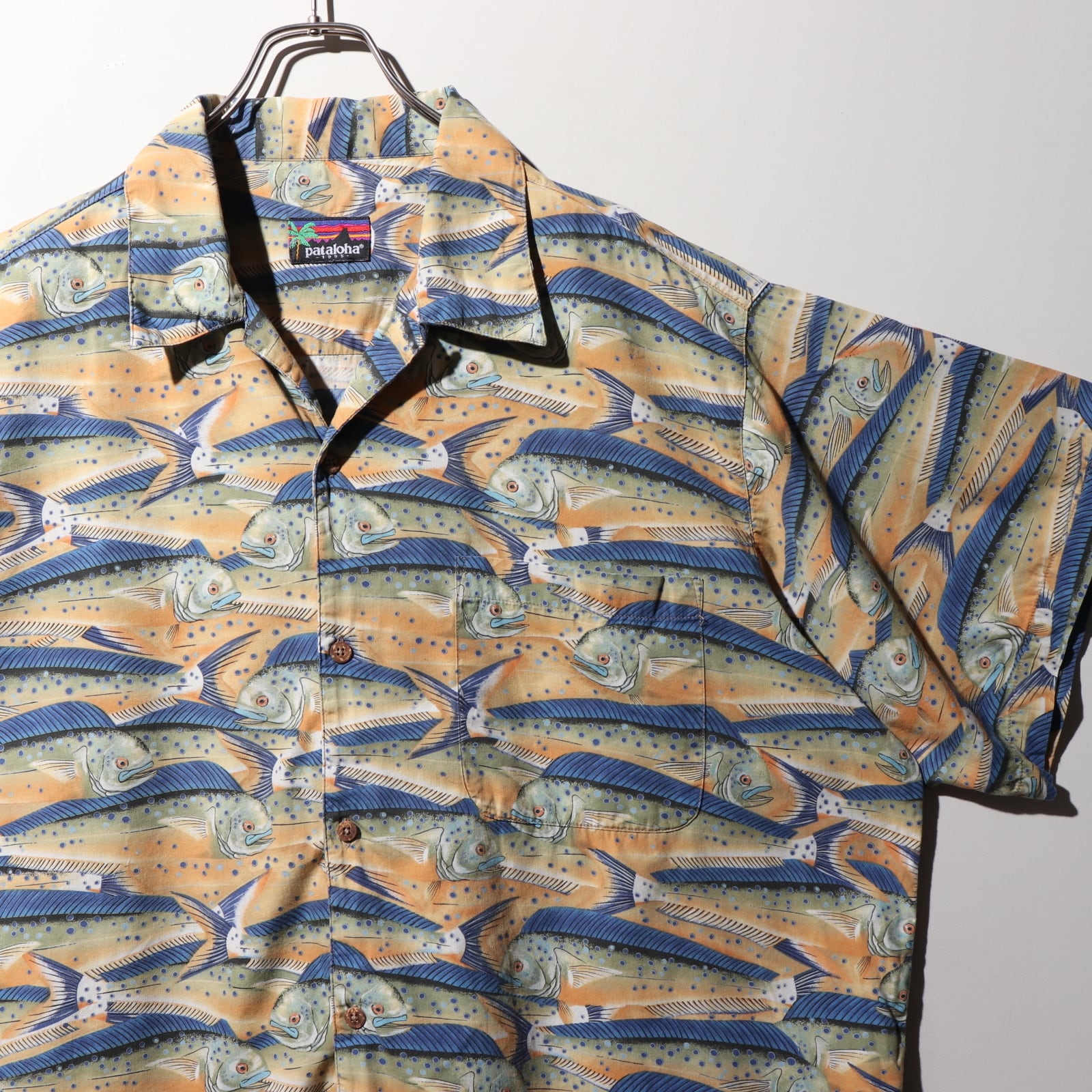 極美品 XL マヒマヒ 95年 Patagonia パタゴニア パタロハ 総柄 アロハ