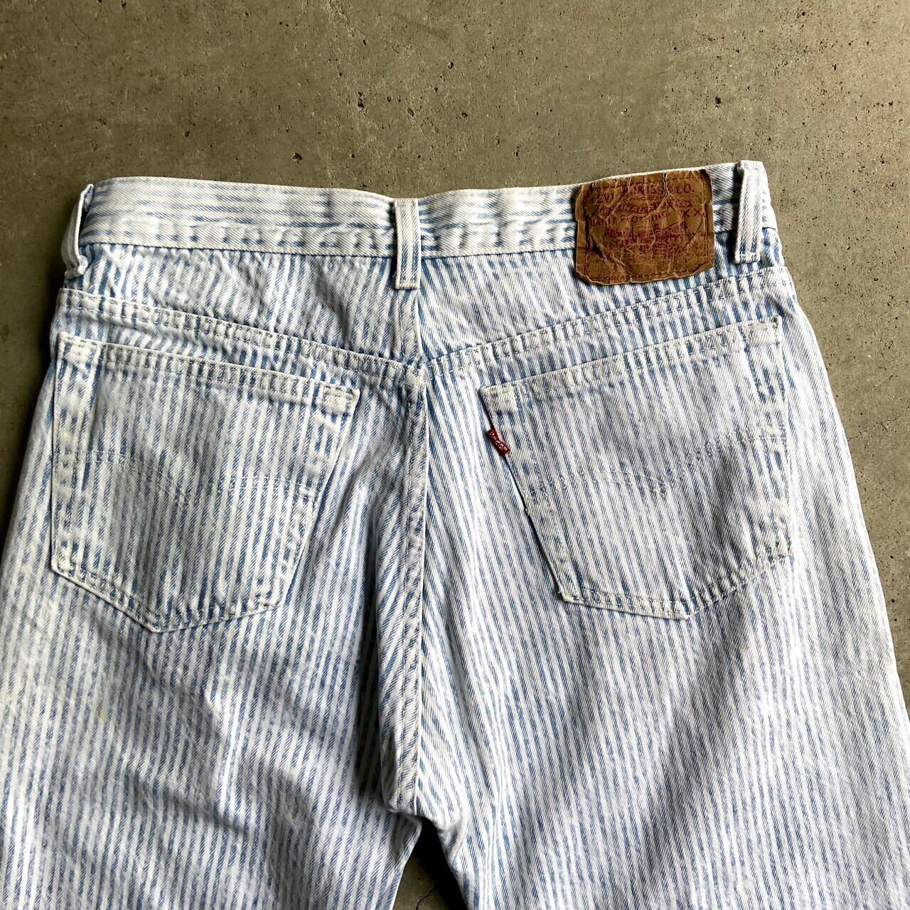 80年代 USA製 Levi's リーバイス 501 ストライプ ストレート デニム