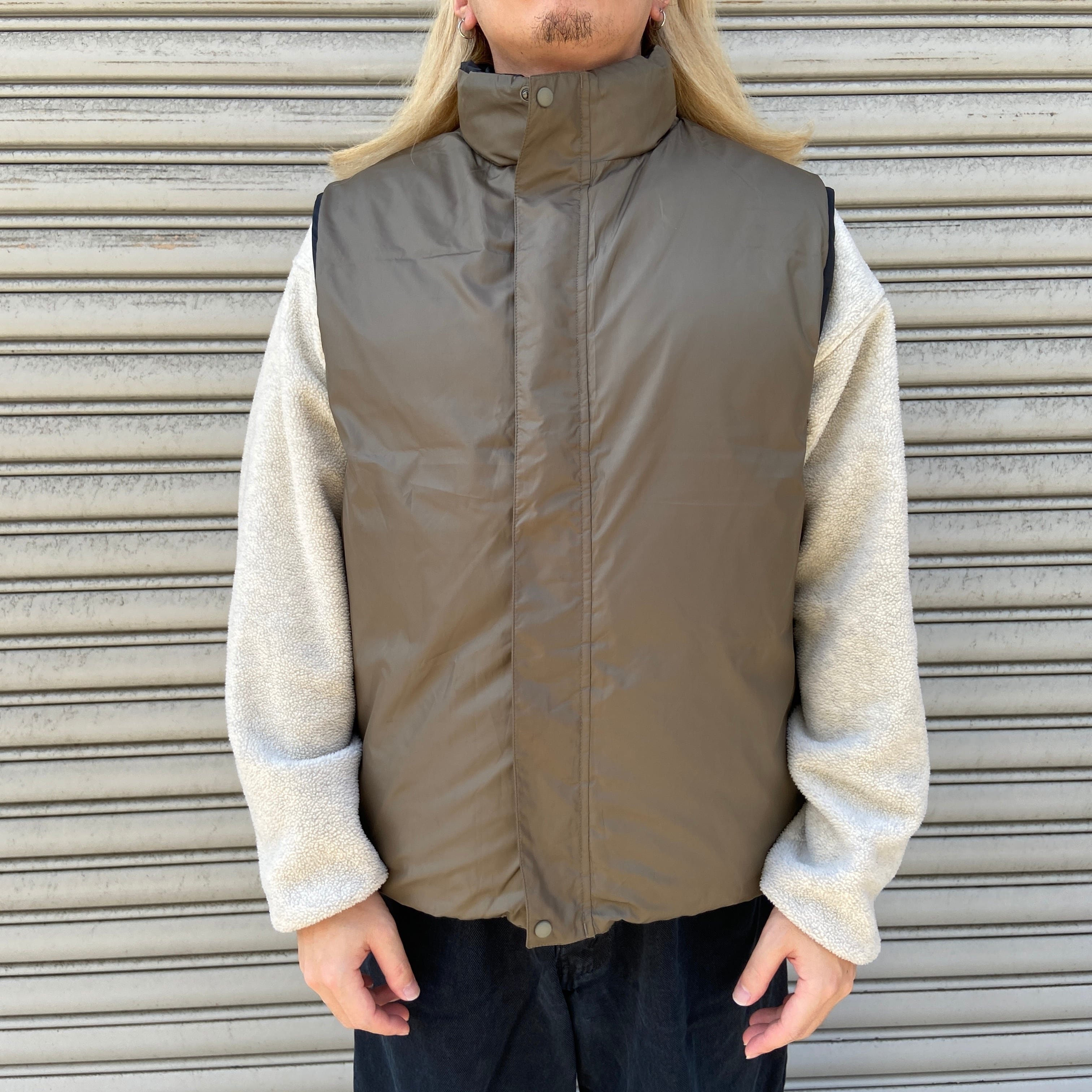L.L.Bean リバーシブルグースダウンベスト ブラック カーキ M | 古着屋 Uan