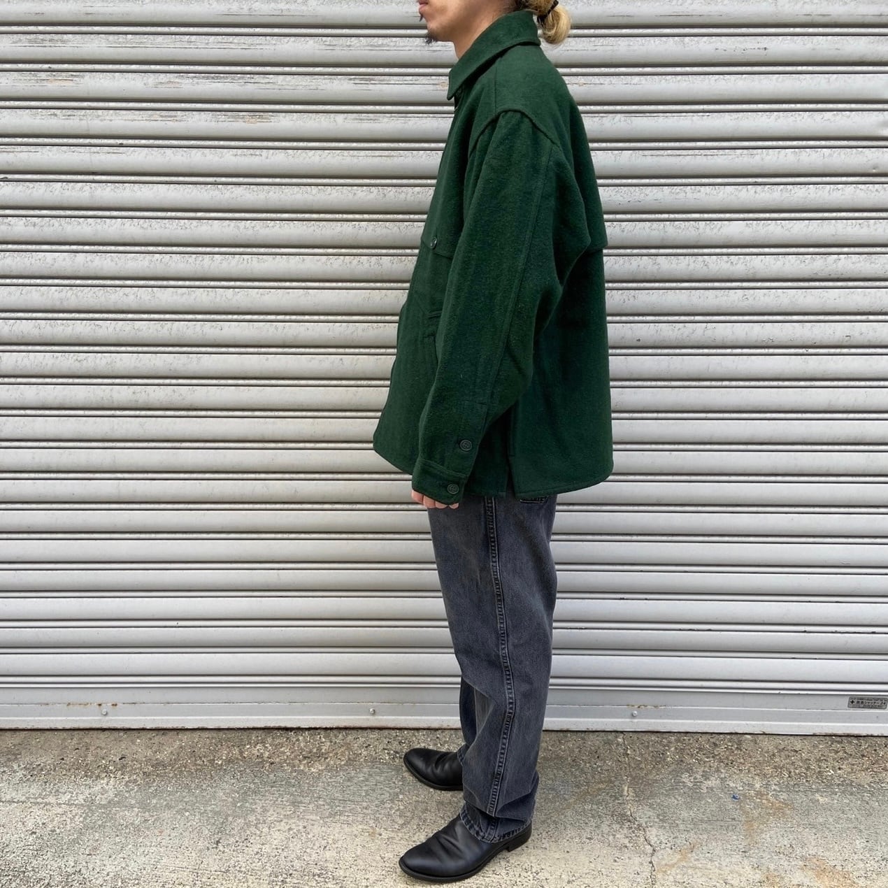 70s 80s USA製 L.L.Bean ウールマッキーノジャケット 緑 L | 古着屋 Uan