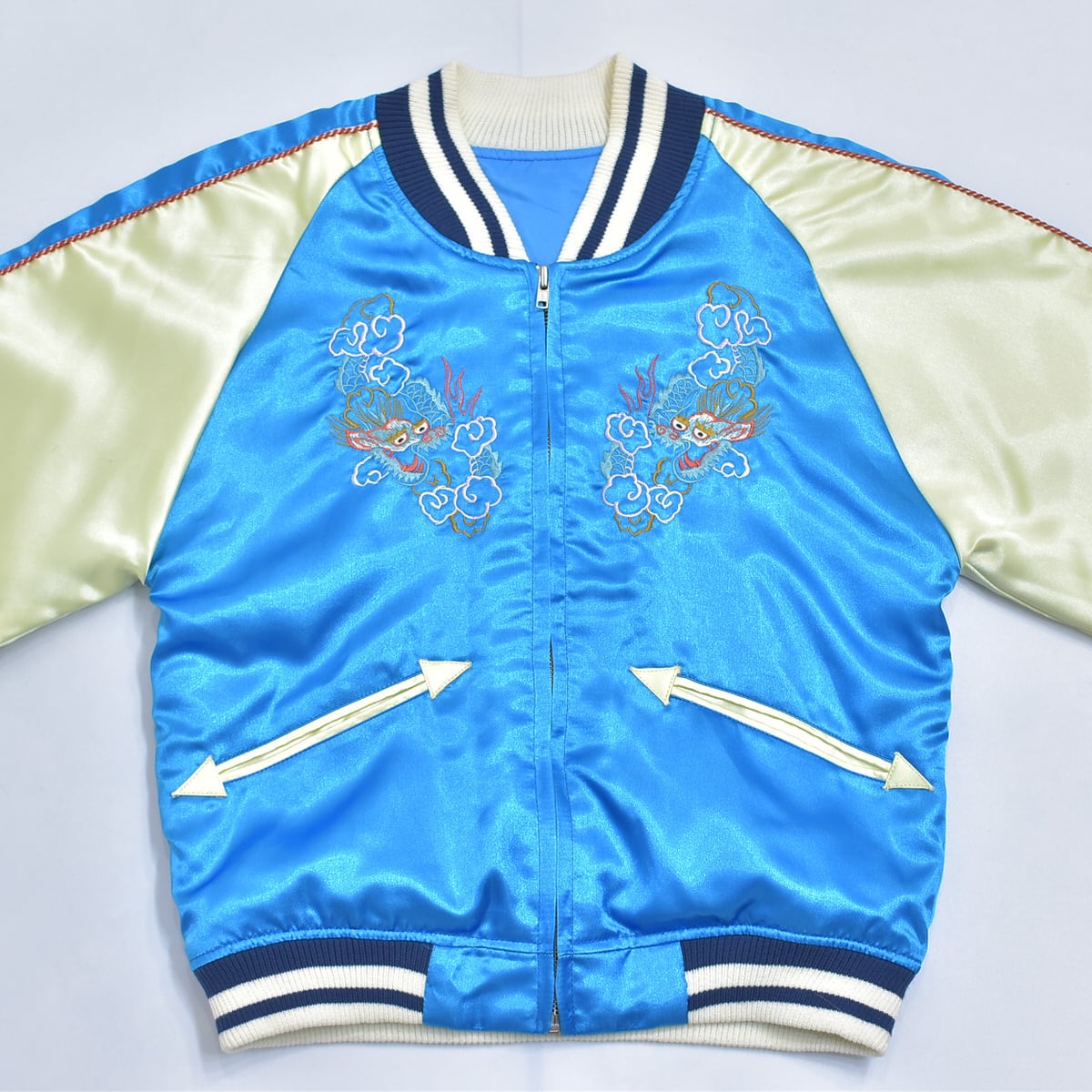 90s～ Unknown 双龍 刺繍デザイン 横須賀ジャンパー スカジャン