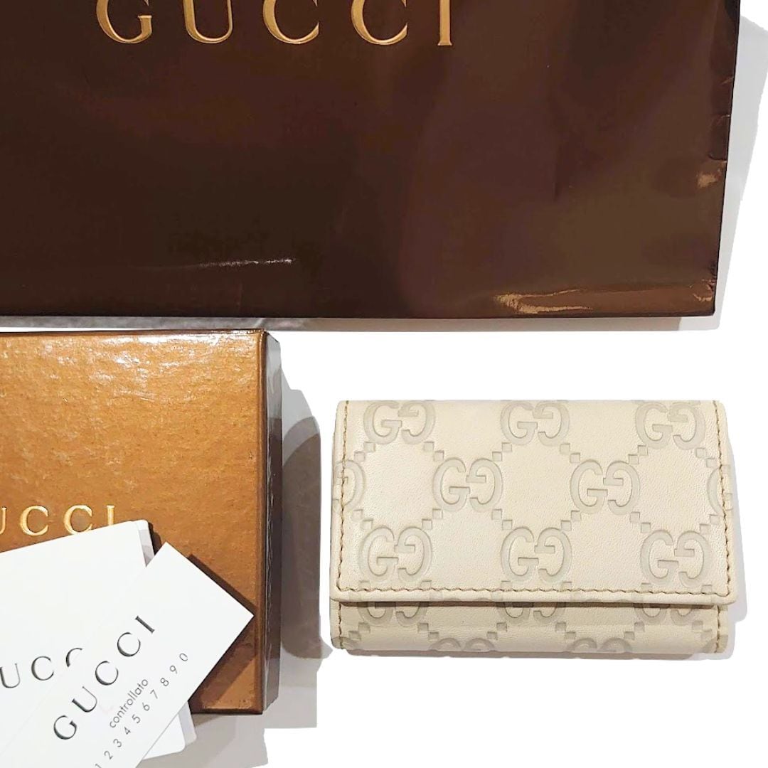 GUCCI グッチ グッチシマ 6連キーケース レザー シルバー金具 138093