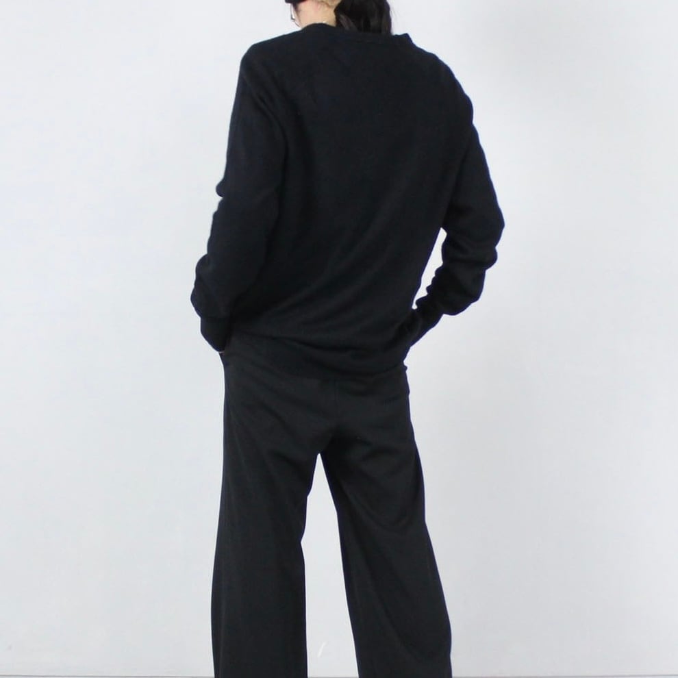 Christian Dior ディープVネック ブラック ニットセーター 【OT-3960