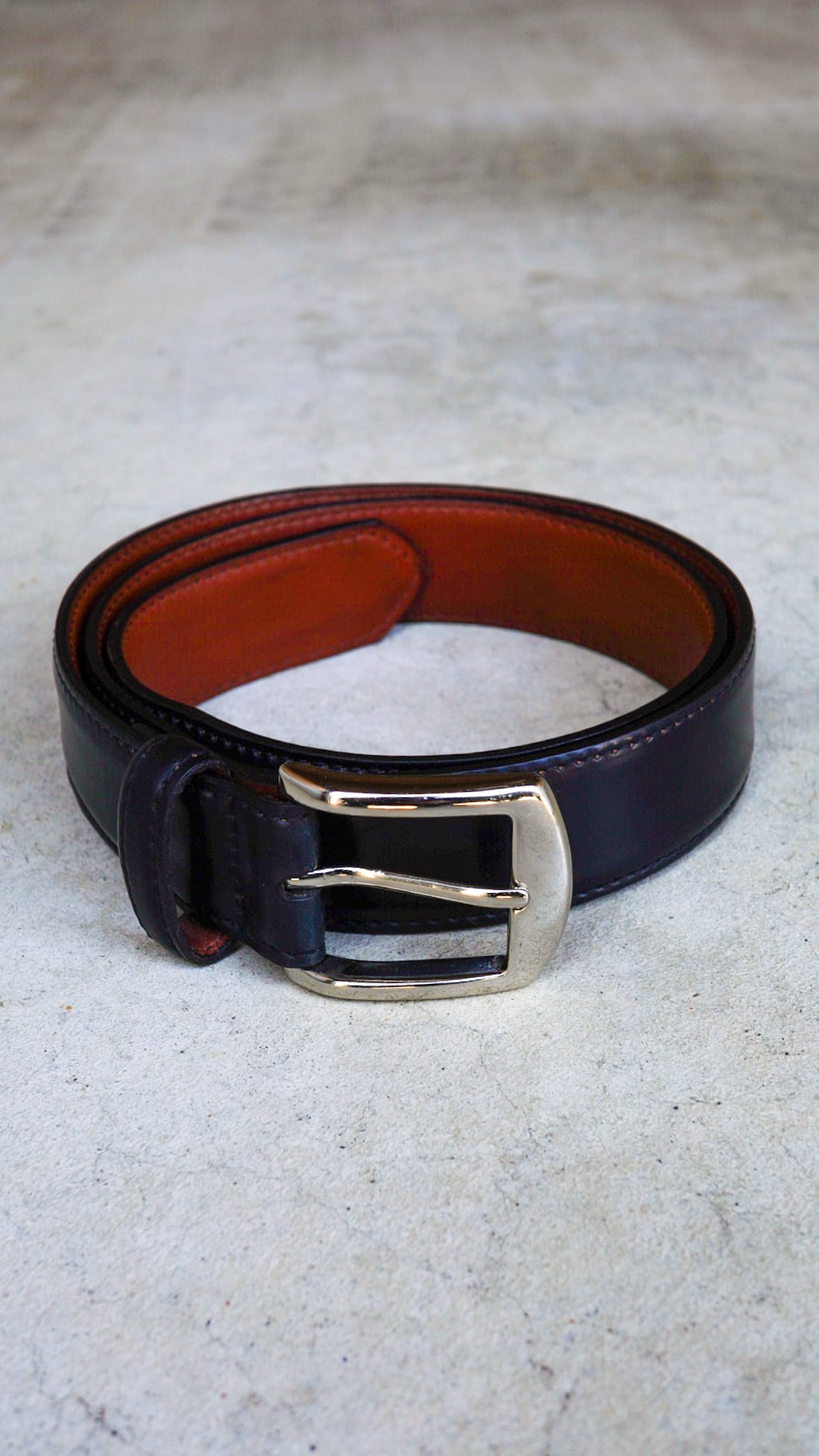 USED】ALDEN オールデン シェルコードバン ドレス ベルト《ブラック 黒