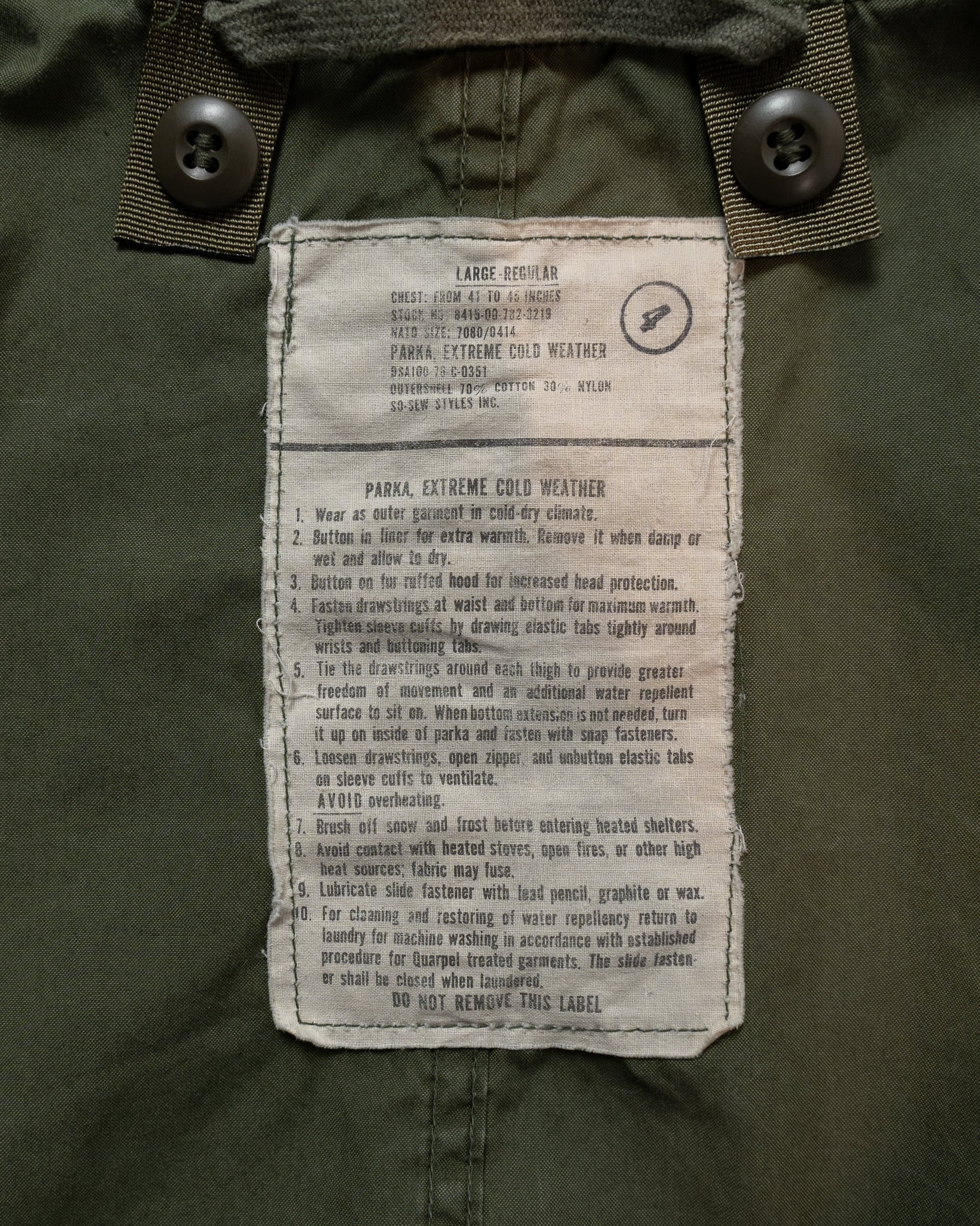 LARGE】 U.S.Army M-65 Field Parka Shell アメリカ軍 M65 フィッシュ