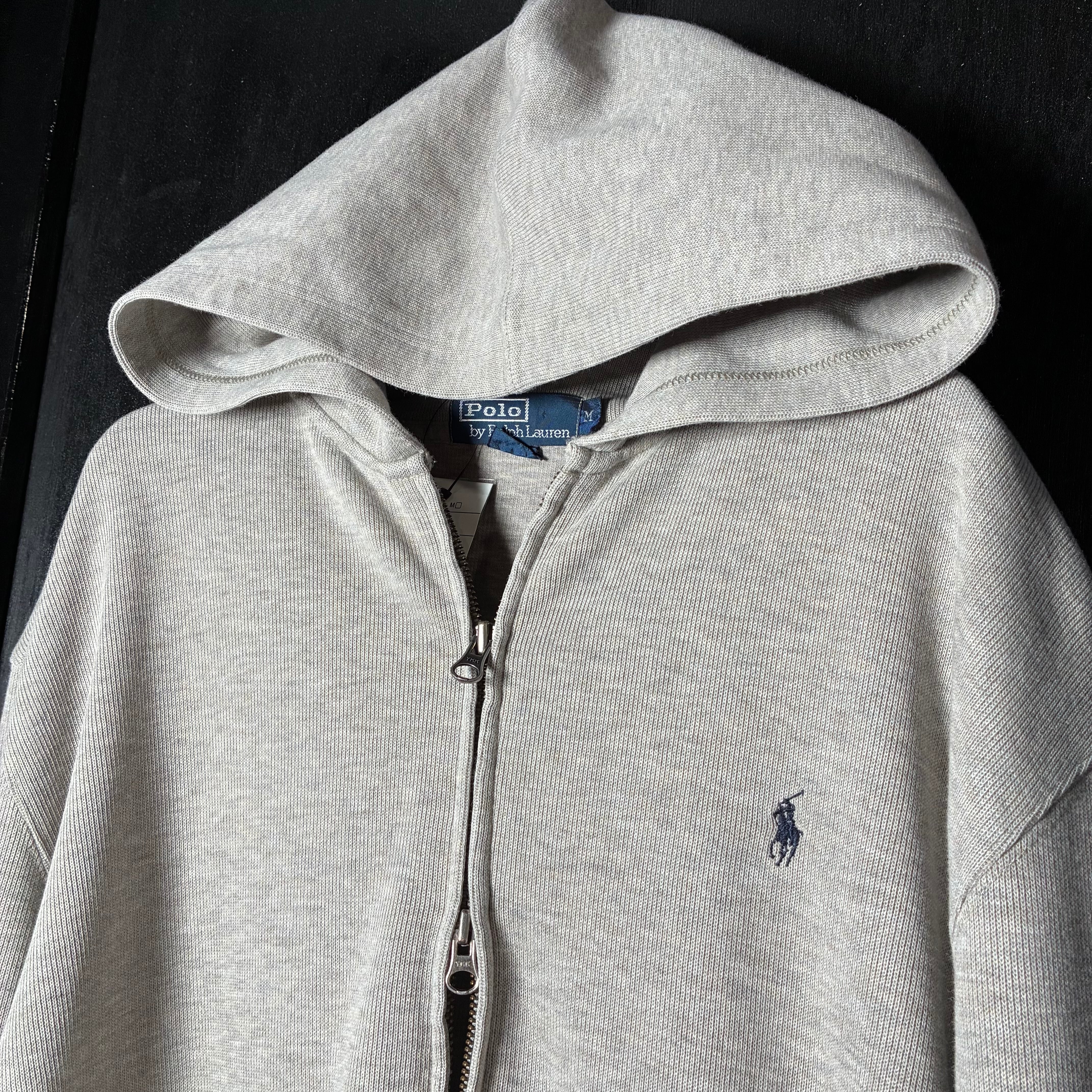 90s POLO RALPH LAUREN ダブルジップパーカー グレー M | 古着屋 the moon
