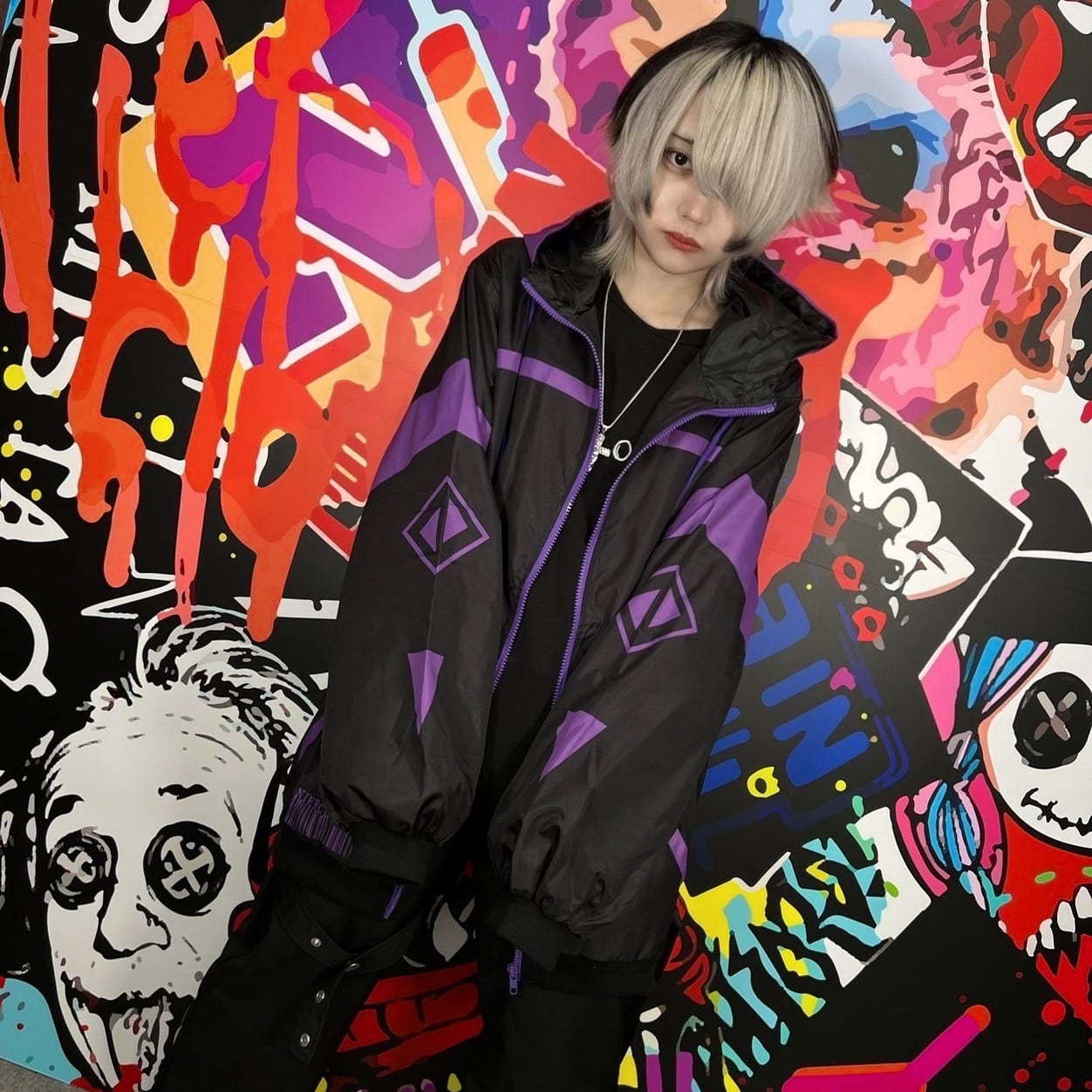 ハーネス付きBICOLOR CYBER OUTER【PURPLE×BLACK】 | NIER CLOTHING