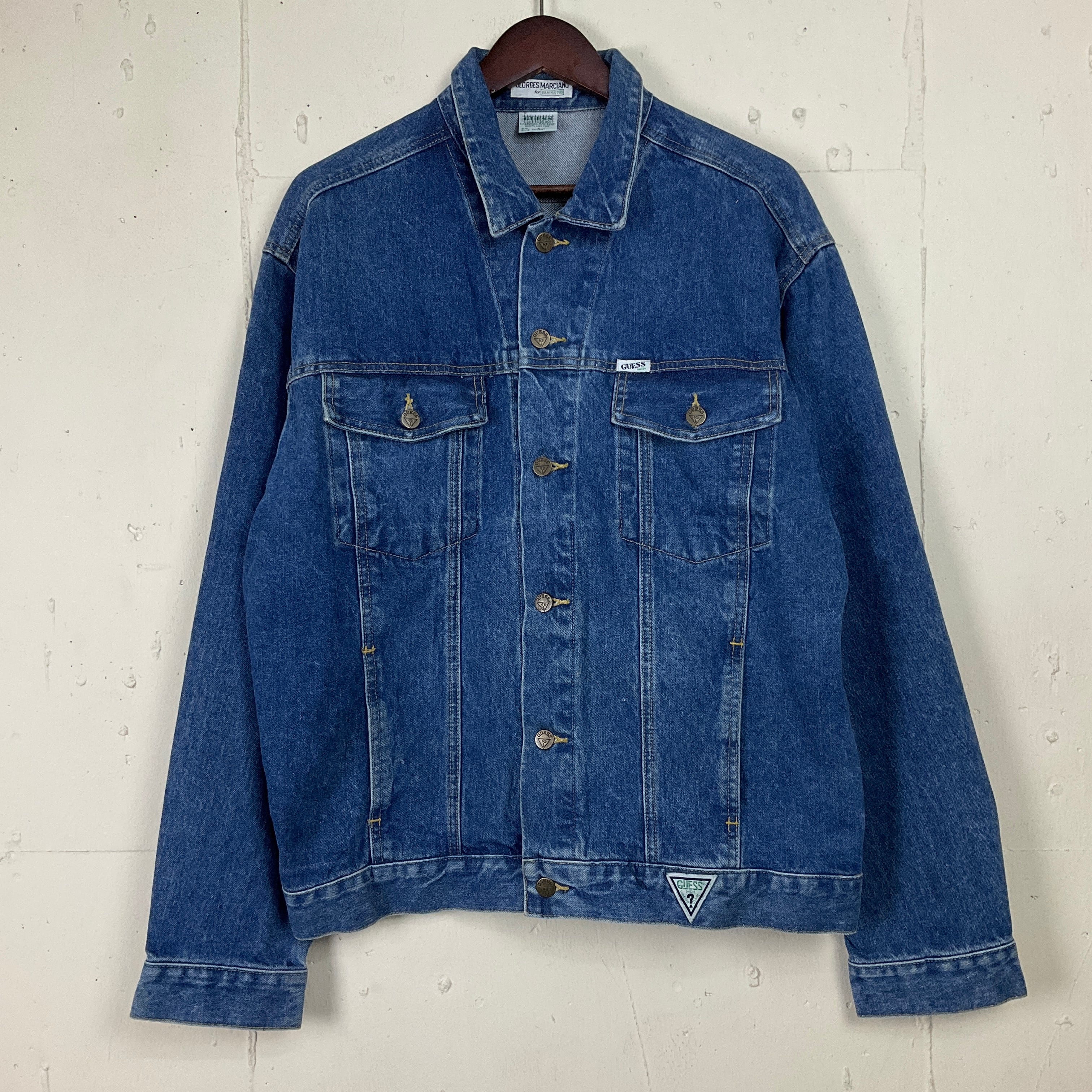 90年代 90s GUESS ゲス デニムジャケット メンズL 古着 ヴィンテージ