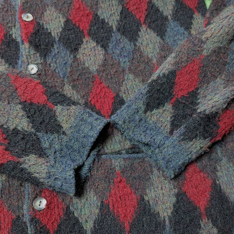 60s McGREGOR MIDNITE SUN Argyle Orlon Acrylic Cardigan (L