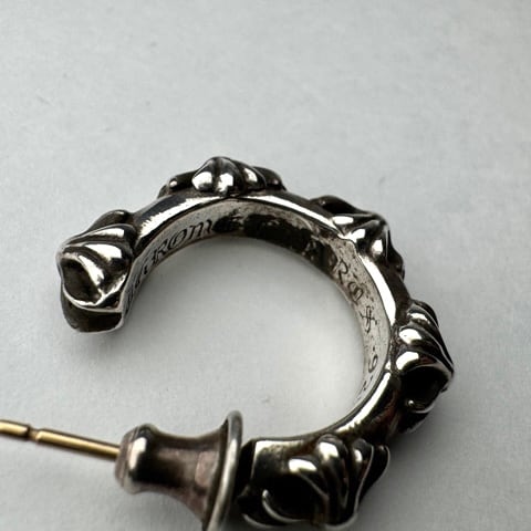 CHROME HEARTS/クロムハーツ HOOP CROSS クロスバンド フープピアス