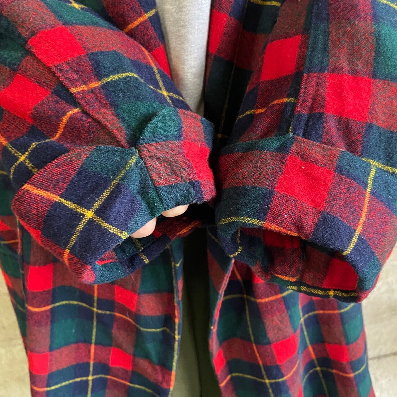 70年代 PENDLETON タータンチェック柄 ウールガウン メンズM
