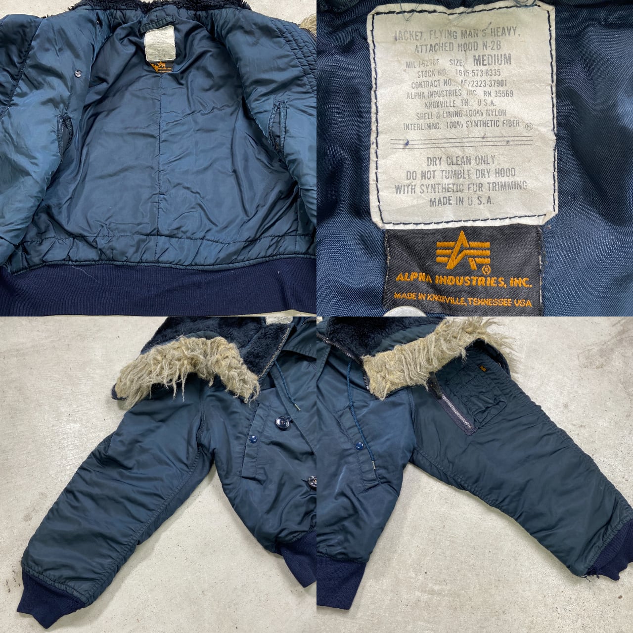 90年代 USA製 ALPHA アルファ N-2B フライトジャケット 民間品 メンズL