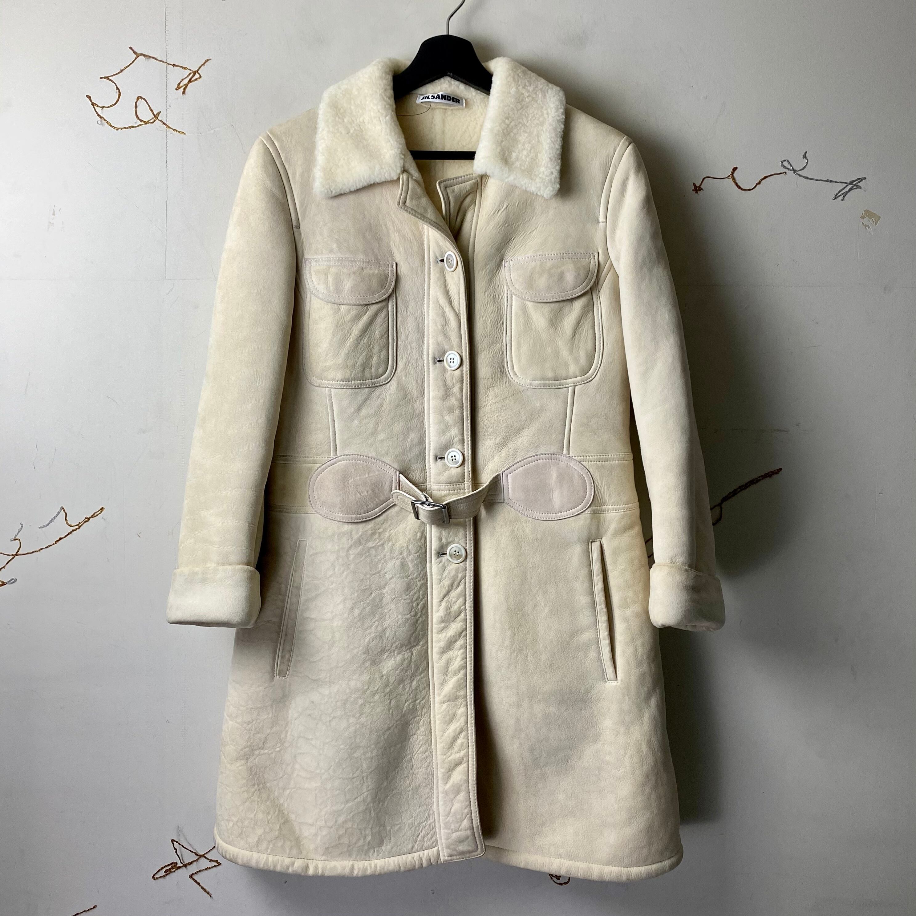 JIL SANDER off white color mouton coat | NOIR ONLINE