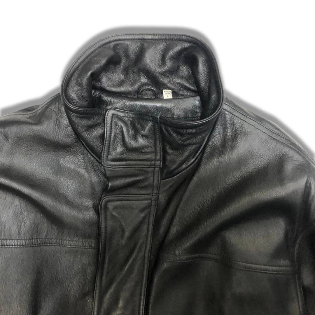 90s Roundtree & Yorke レザージャケット ブラック L レザーコート