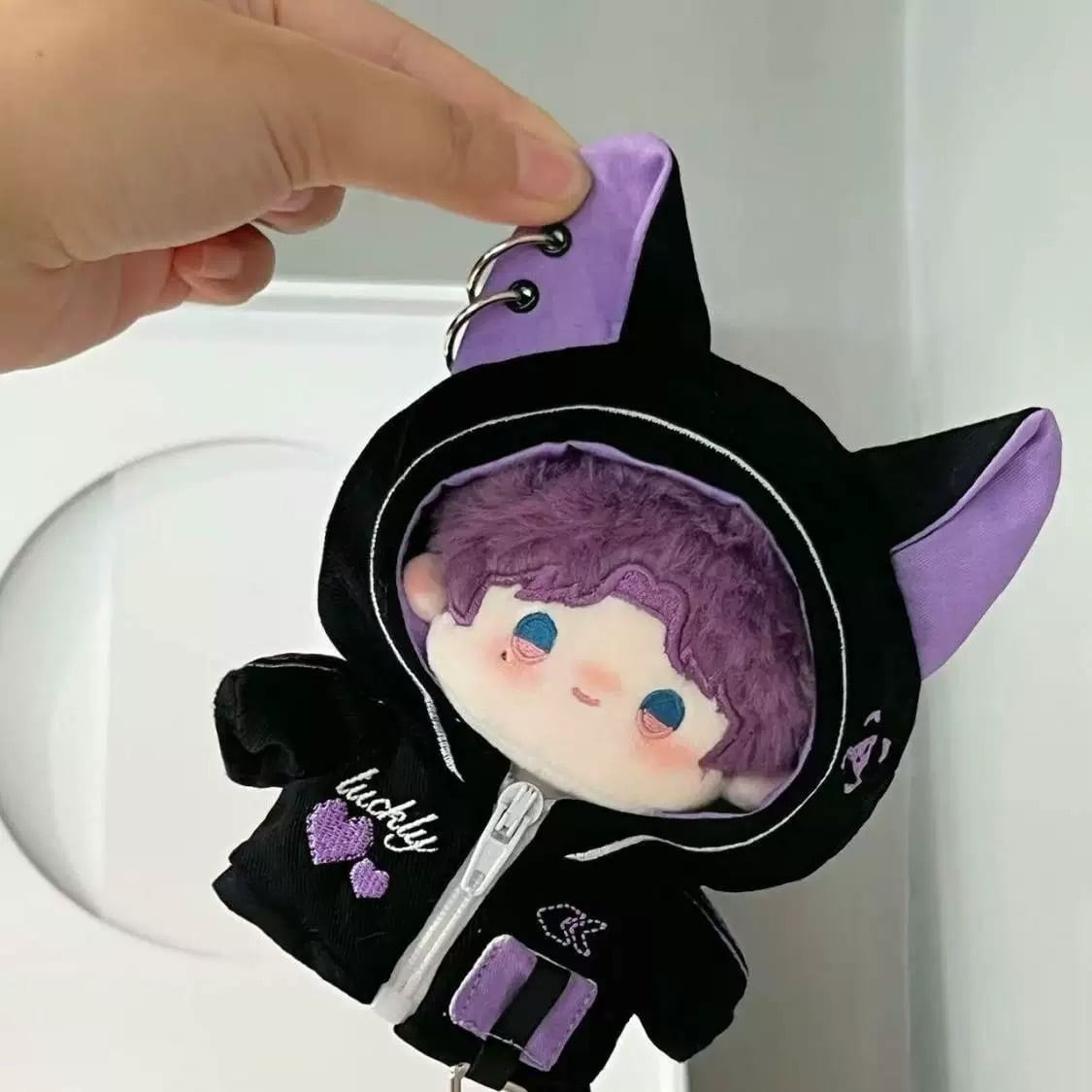 10cmぬい服】猫耳3色パーカー 着せ替えぬいぐるみ 棉花娃娃用お洋服