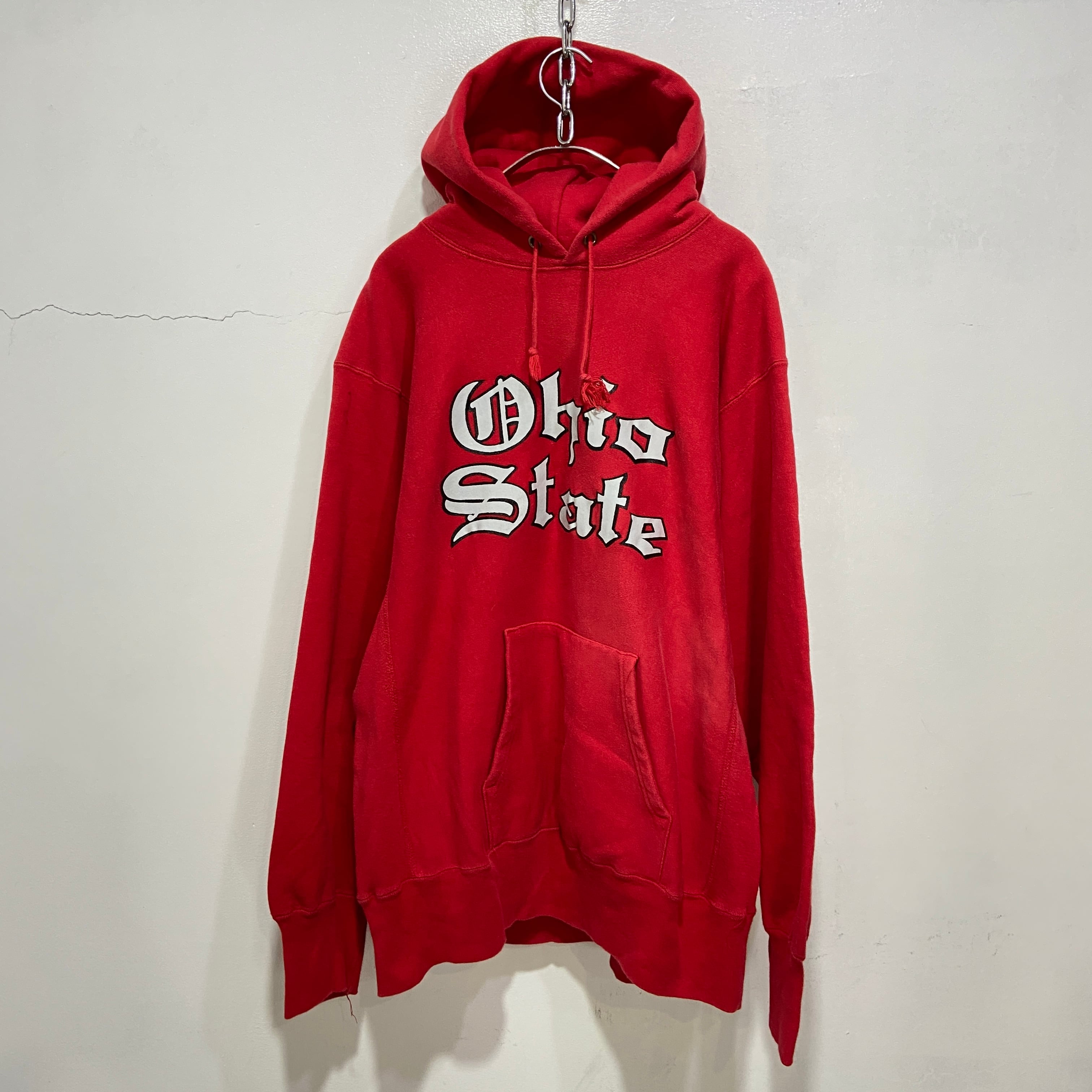 レア 80s Champion リバースウィーブパーカー オハイオ 赤 XL | 古着屋 Uan