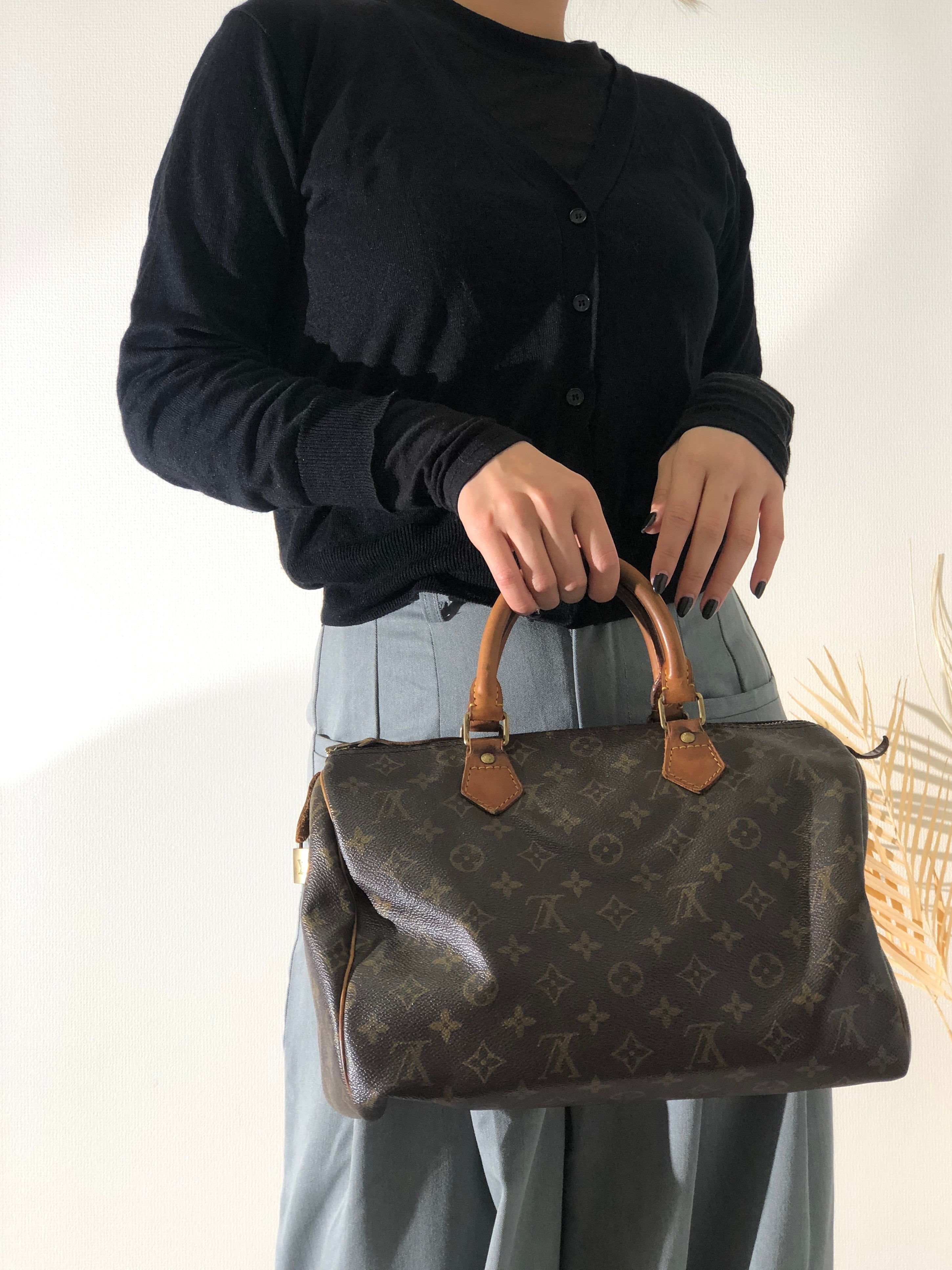 LOUIS VUITTON ルイ ヴィトン モノグラム PVC×レザー スピーディ35