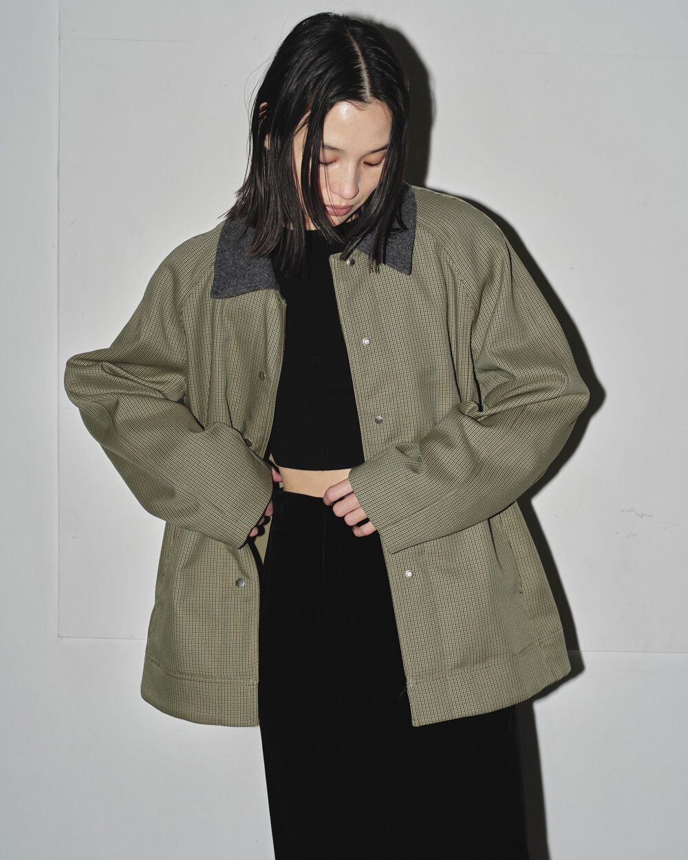 TODAYFUL(トゥデイフル) Houndstooth Raglan Jacket | サウスオレンジ