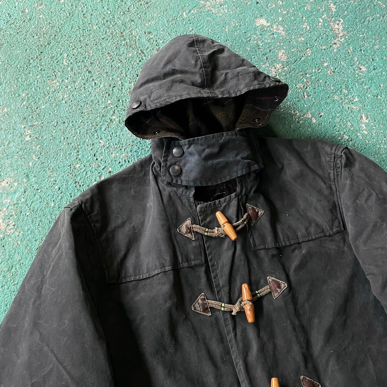 00年代 英国製 Barbour バブアー ワックスコットン ダッフルコート