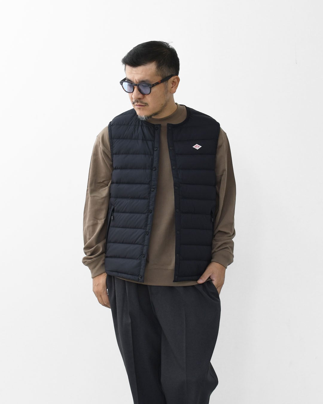 DANTON [ダントン] M NYLON TAFFETA INNER DOWN CREWNECK VEST [DT