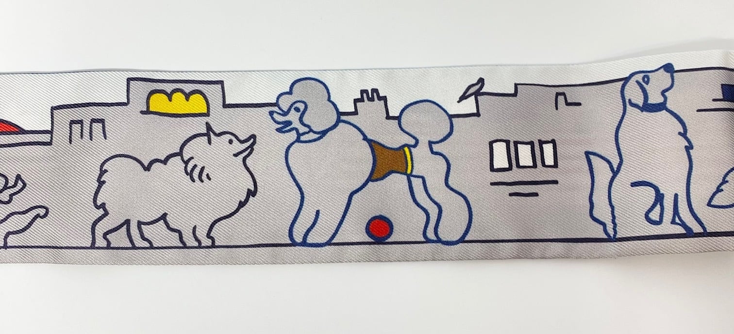 Hermès エルメス ツイリー 《パリジャンの犬》Gris Perle | TTJ