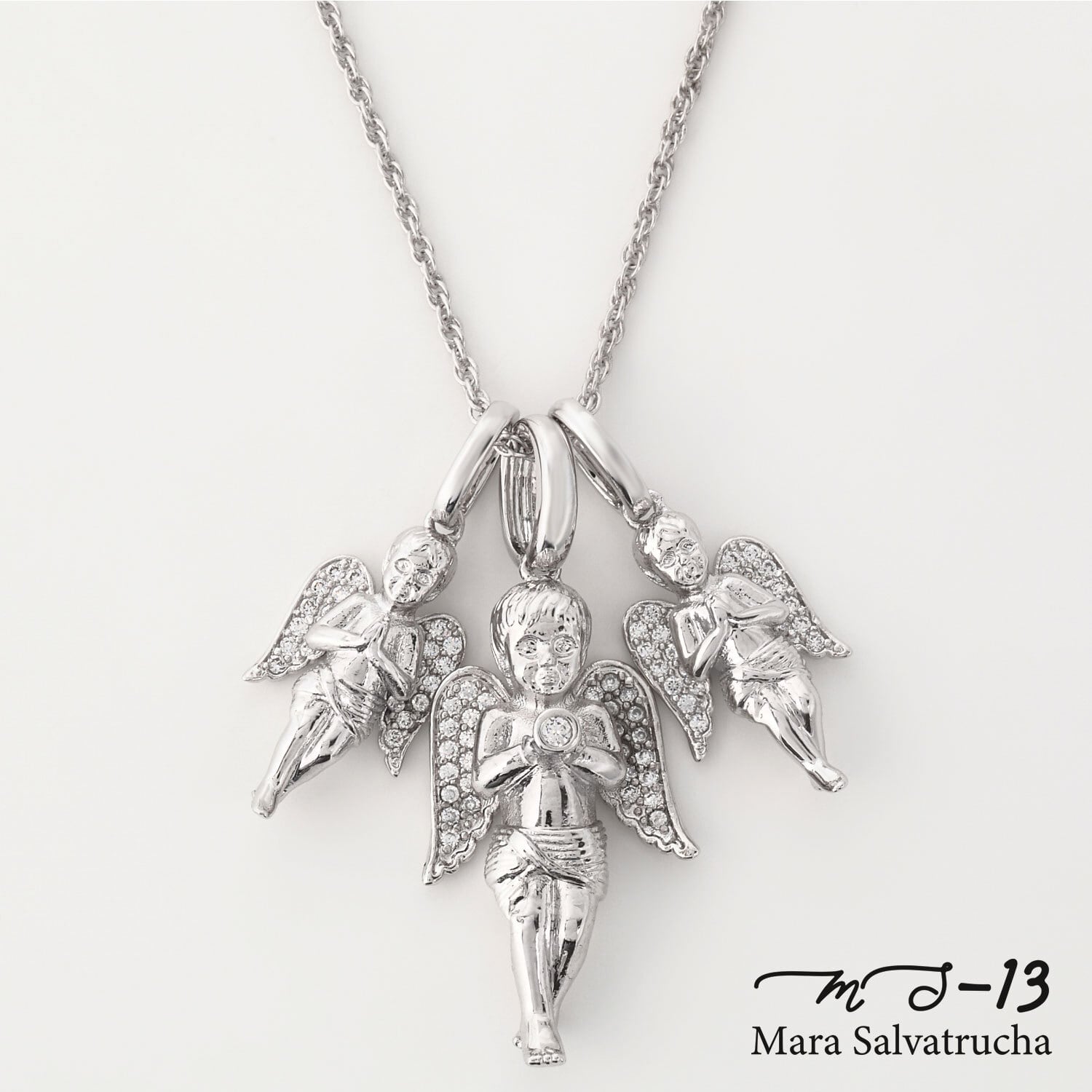 MS-13】K18WGGP エンジェル チャーム トリプルセット（ホワイト