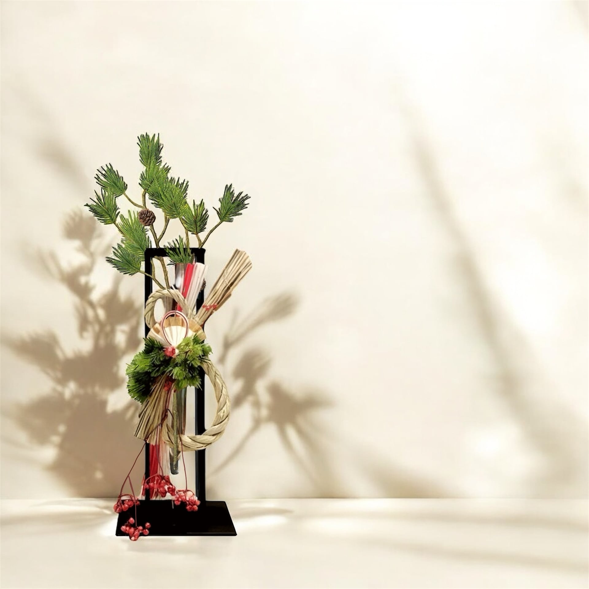 鉄器 (高さ50 cm) 花スタンドS (花器ガラス23cm x1 付き) | TSUNE;田中