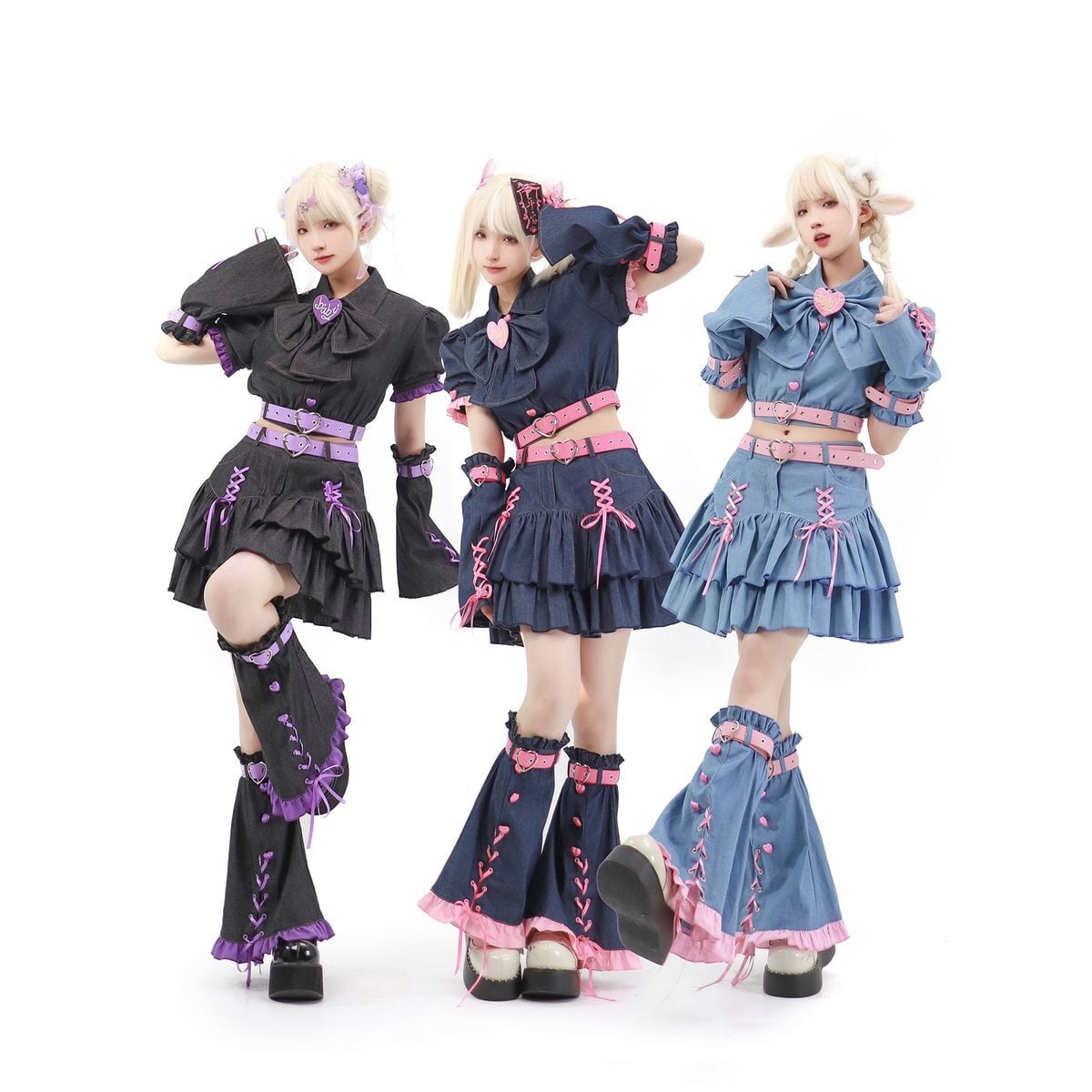 Y2Kミニスカハートデニムセットアップ | Maiden's Rêve