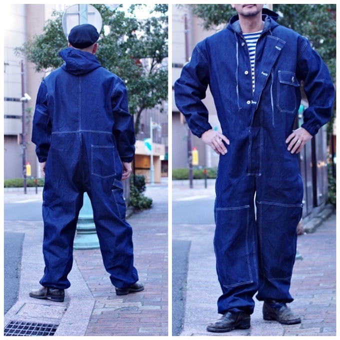NOS !! 1970s M.Setlow & Son,Inc. Denim All in One with Hood