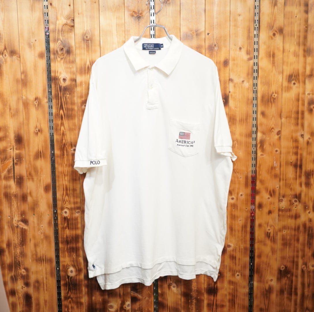 90s ralphlauren america's cup 1992 ポロシャツ usa製 M(大きめ) 裾