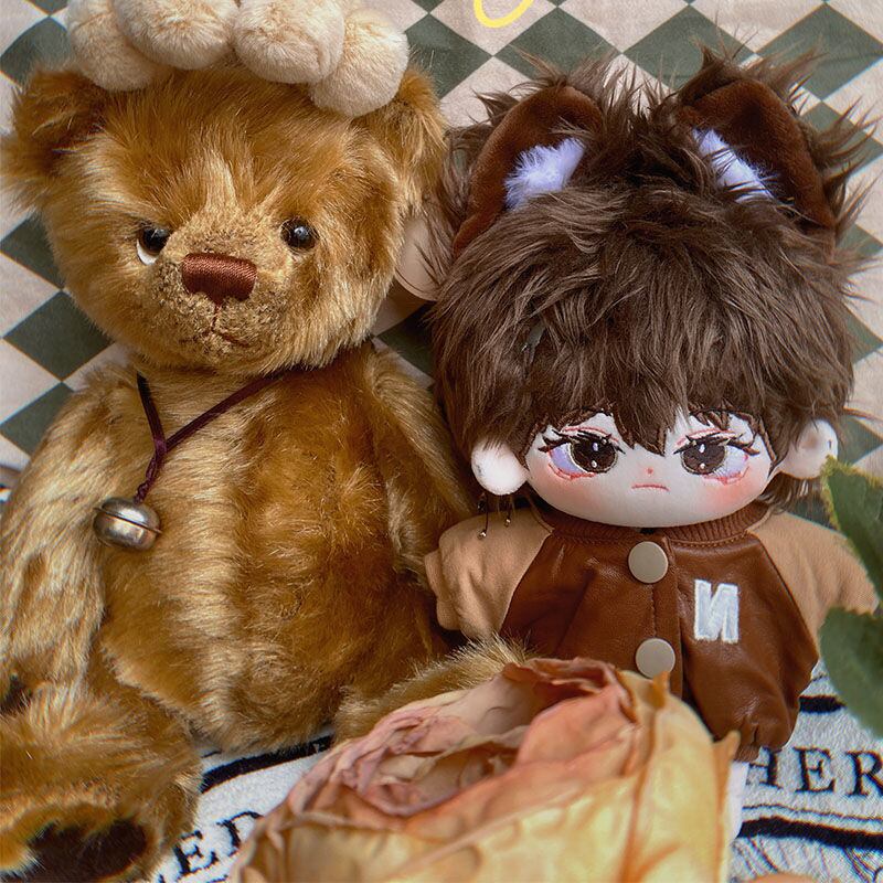 無属性 ぬいぐるみ 20cm 着せ替えぬいぐるみ 獣耳付け男の子 茶髪着せ