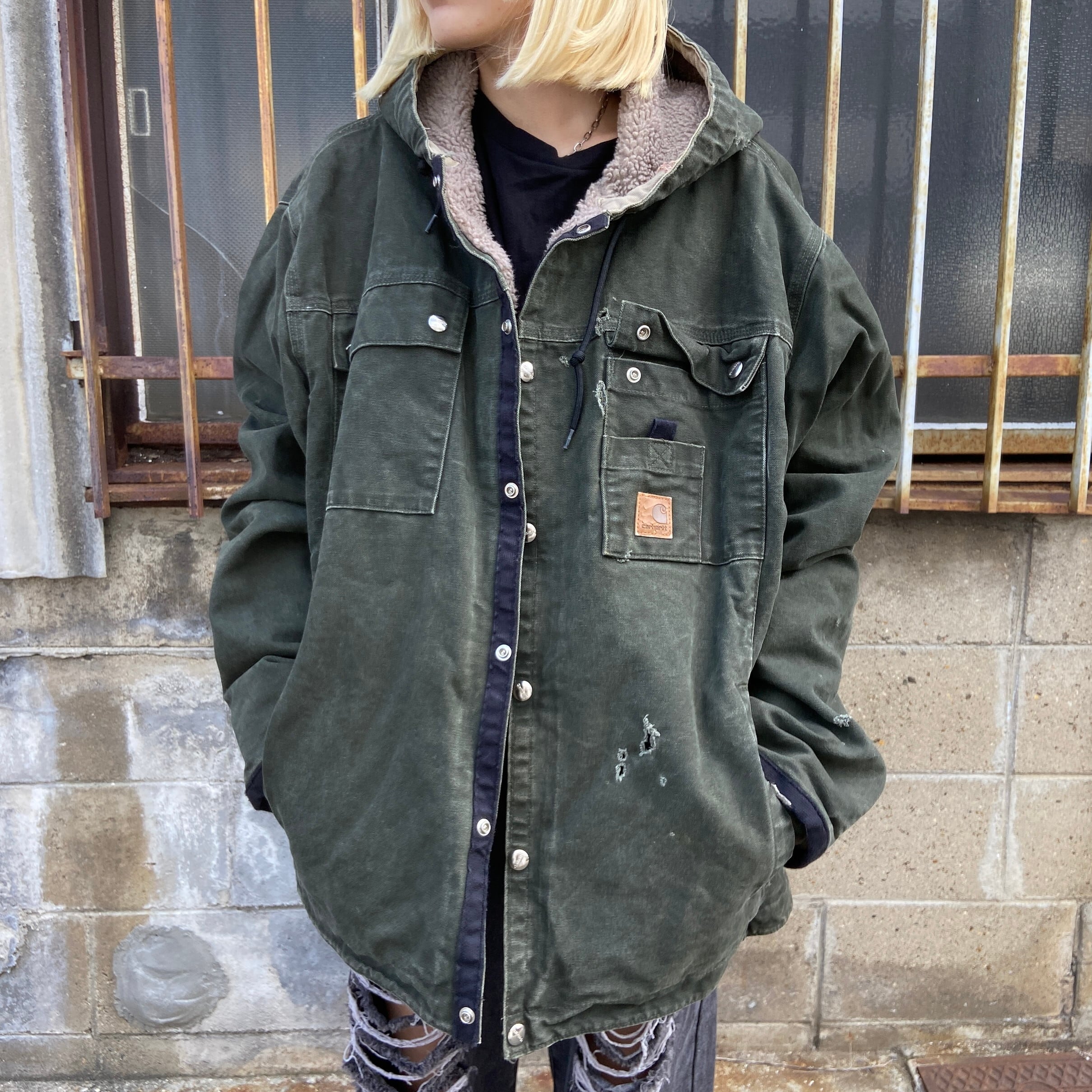 Carhartt カーハート サンドストーン フードジャケット メンズL 古着